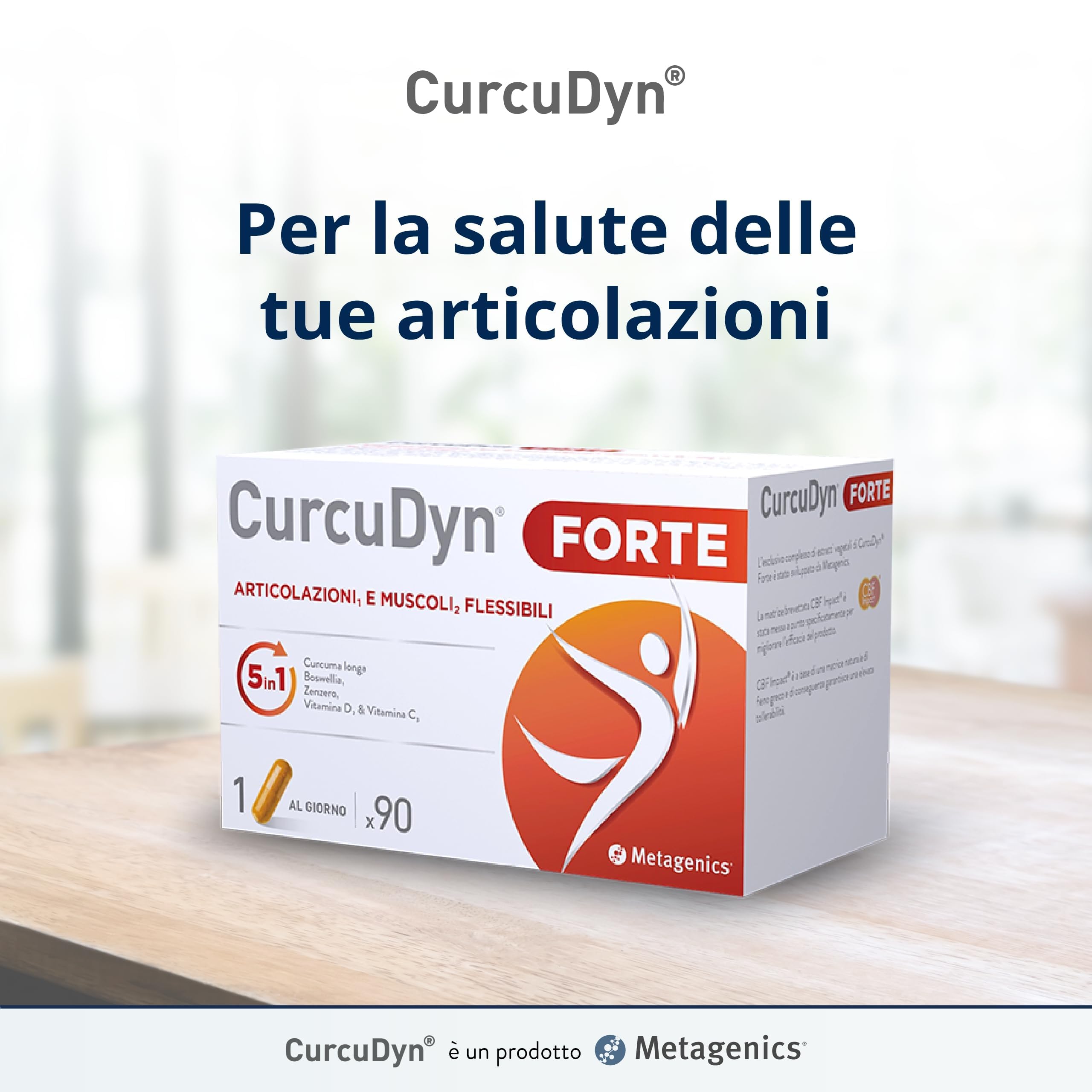 Metagenics CurcuDyn Forte - Per il Benessere di Articolazioni, Cartilagini e Tendini - 90 Gellule