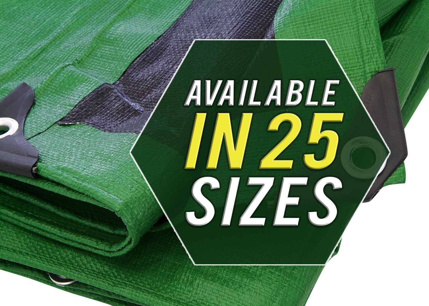 Trademark Supplies Heavy Duty Thick Material Waterproof Tarp Cover, 30X60-Feet, Green/Black