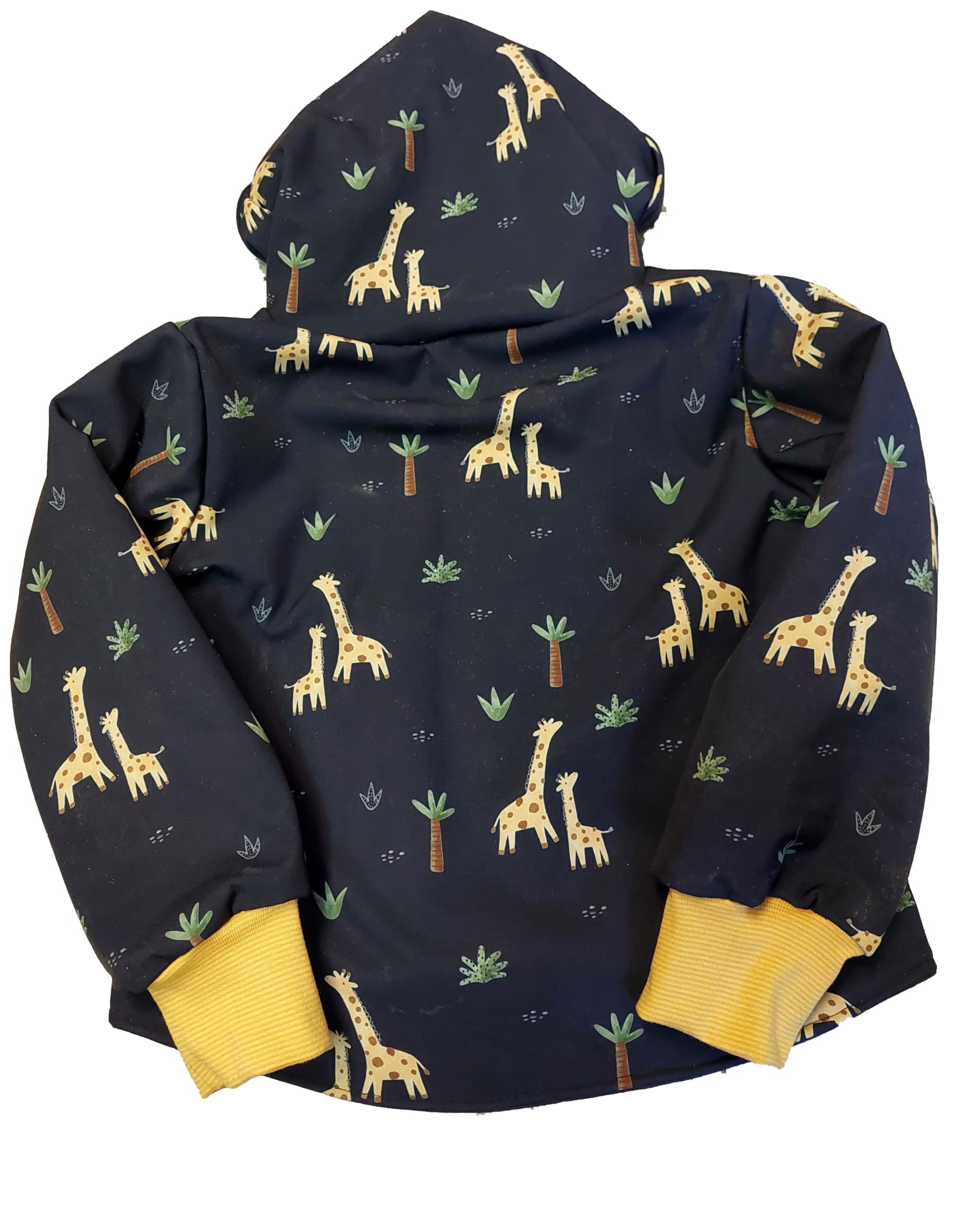 Jacke Softshelljacke Regenjacke Giraffe Wendejacke Kapuze Kapuzenjacke Baby Kinder Handmad (74-80)