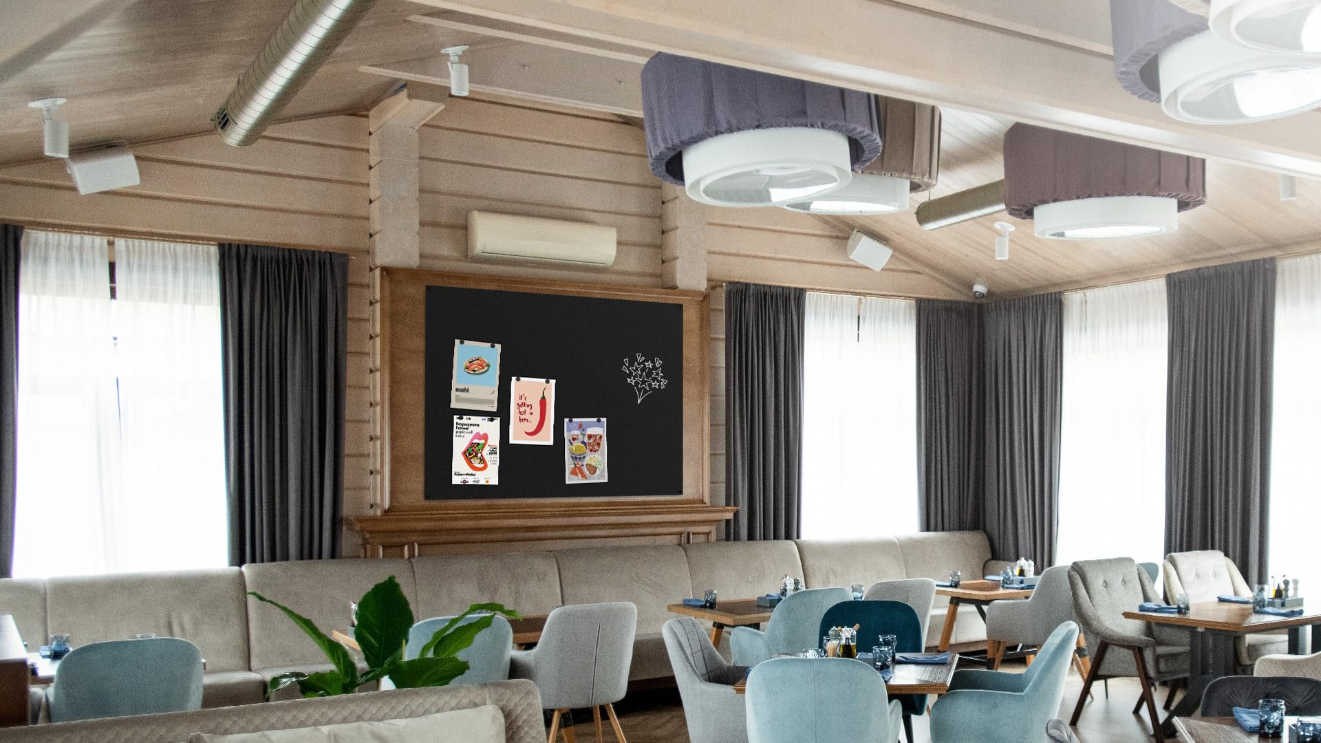 ALLboards Rahmenloses SLIMboard - Kreideoberfläche - 120x90 cm + GRATIS