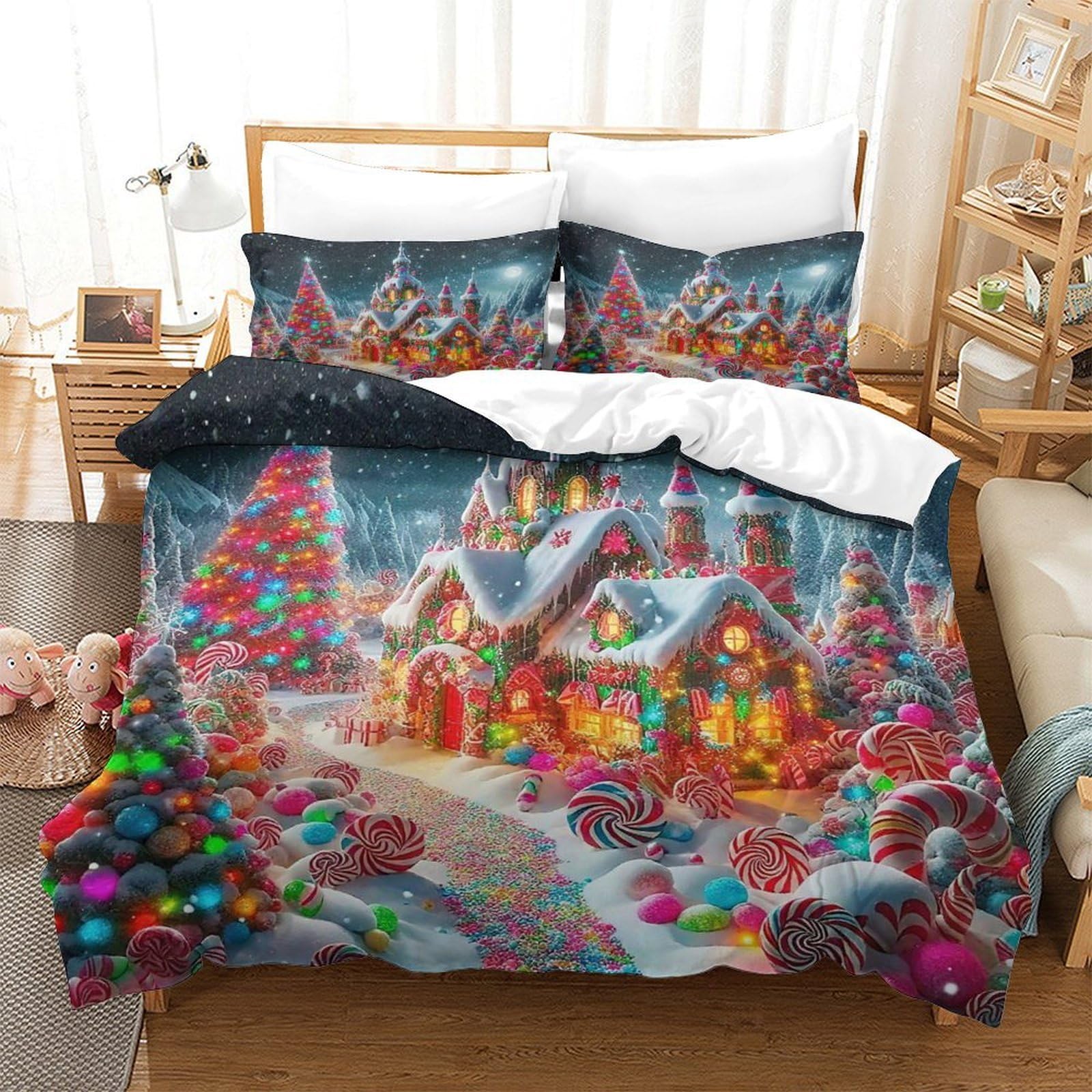 Housse de couette Noël pour décorer la chambre des enfants et adultes en hiver