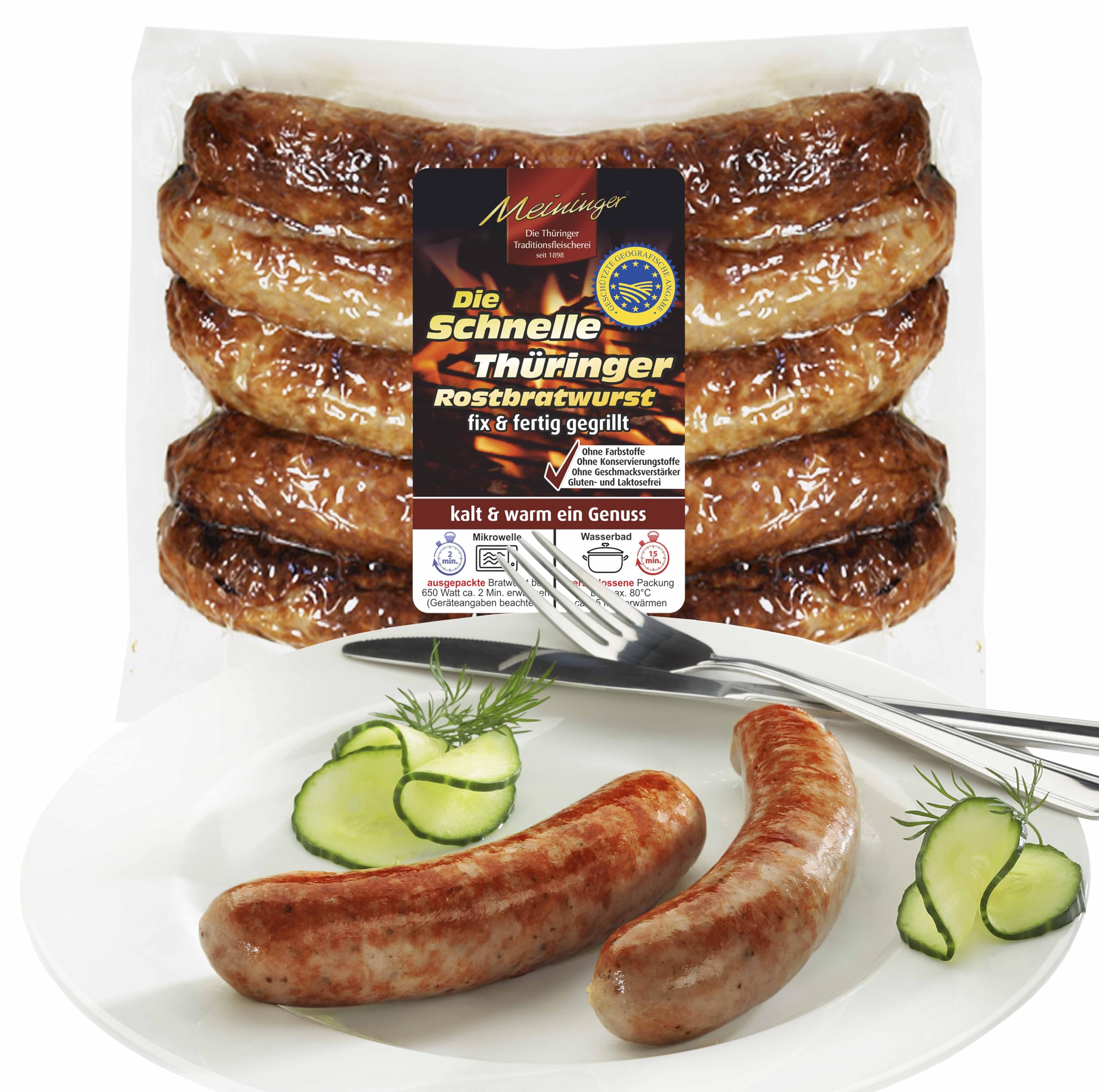 Die schnelle Thüringer Bratwurst - fix & fertig - 4x 5 Stück