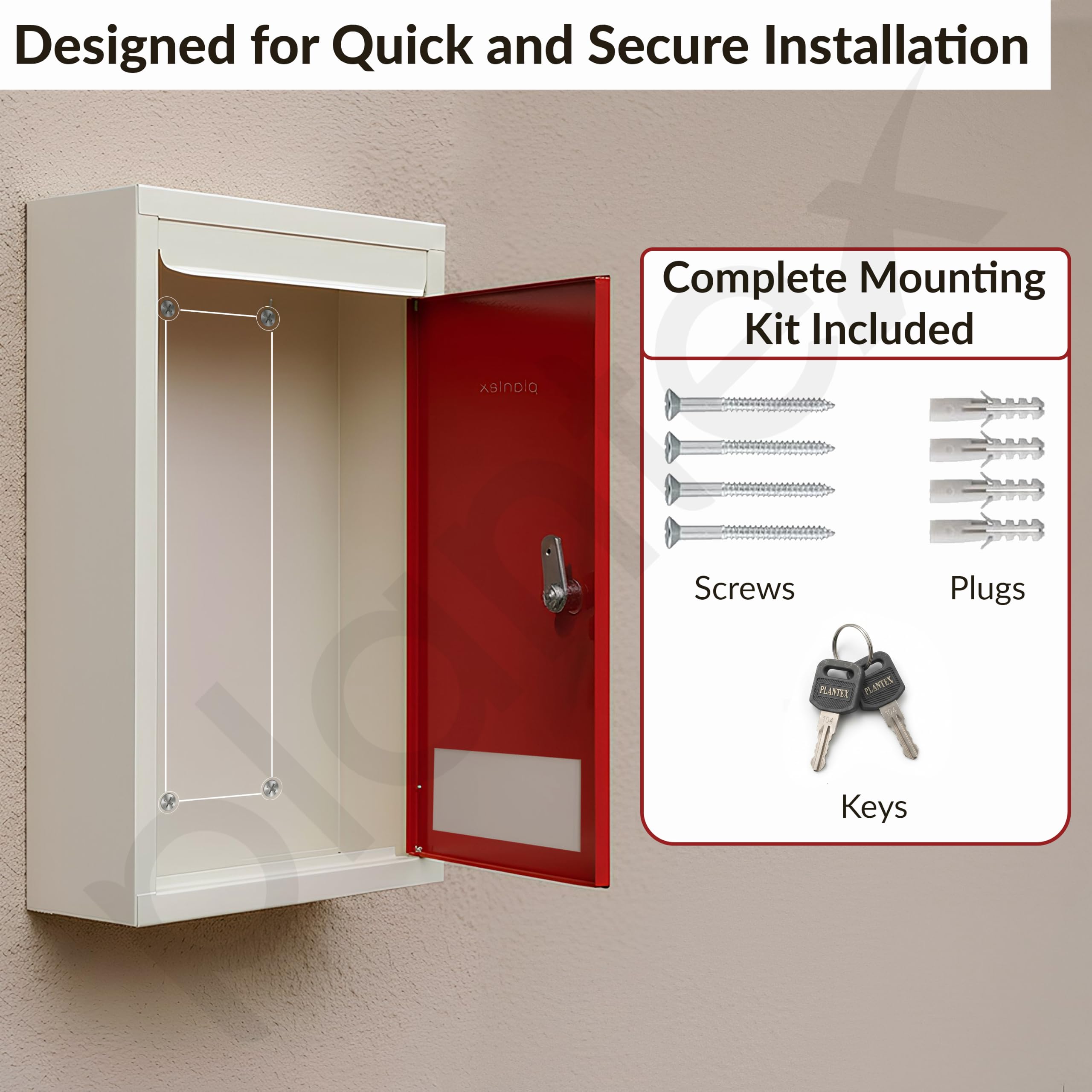 Plantex Letter Box - Lockable Mail Organizer -7