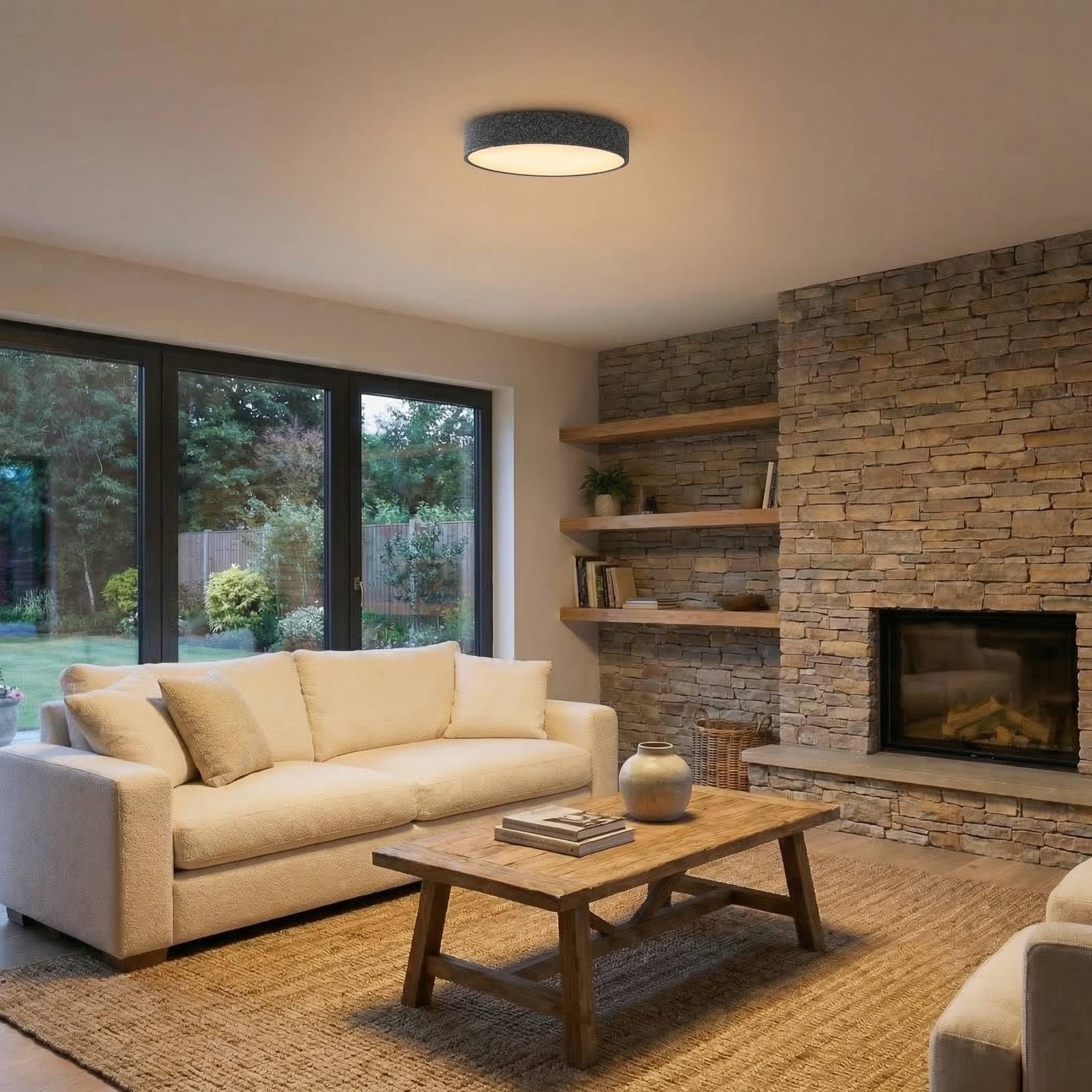 Lindby LED Smart Home Deckenlampe Elmor (Modern) in Alu aus Metall (1 flammig,) - Deckenleuchte Lampe Wohnzimmerleuchte