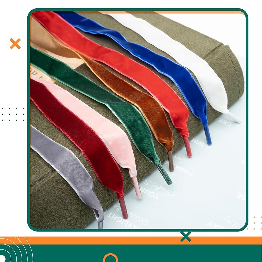 【INCHANT ME】Wavy Ribbon Color Matching Flat Shoes Double Sided Satin Ribbon Shoe Laces 5/8
