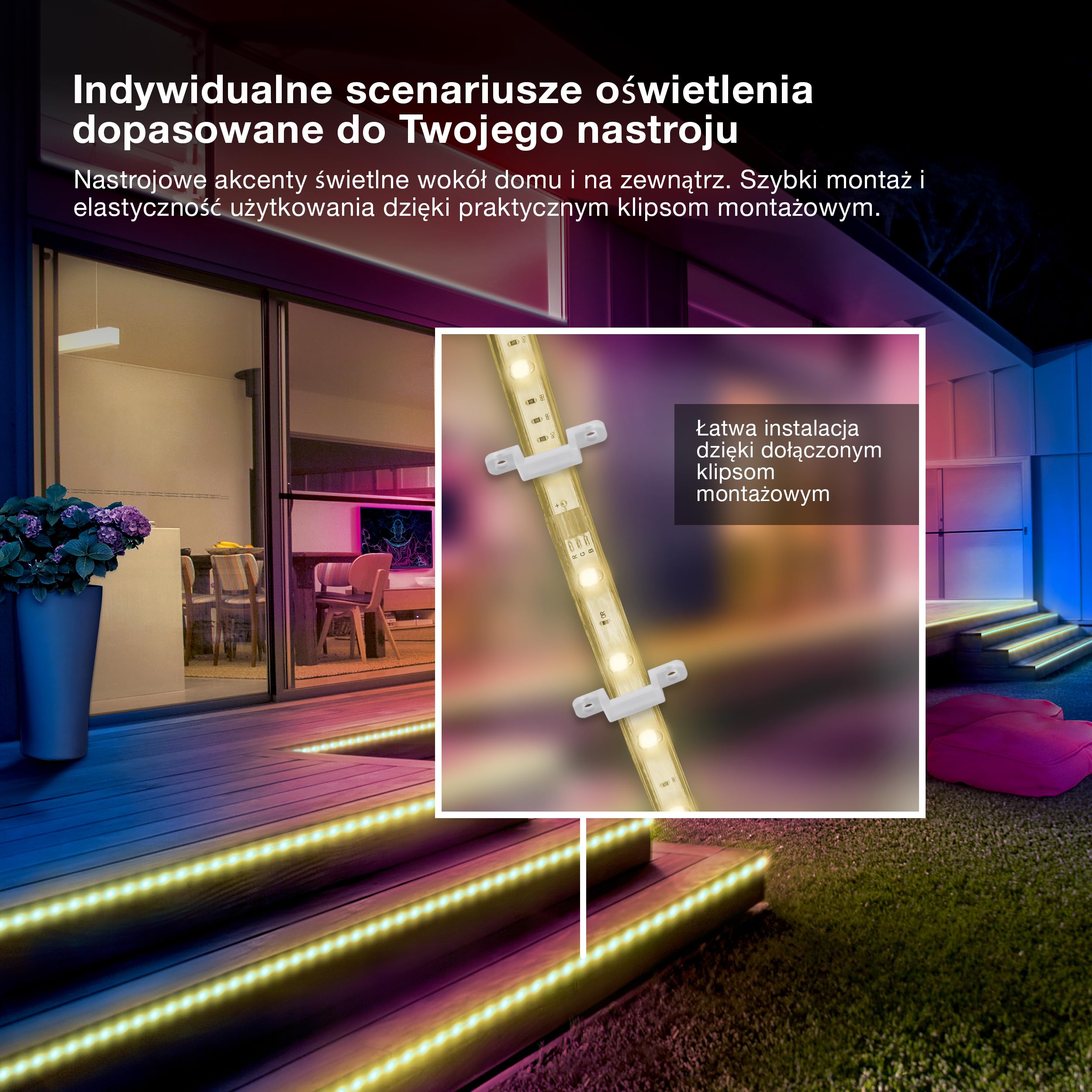 OSRAM Taśma LED Outdoor Flex RGB 15M IP65, w tym pilot zdalnego sterowania, możliwość przedłużenia do 50 m, z bębnem kablowym, kablem połączeniowym, akcesoriami