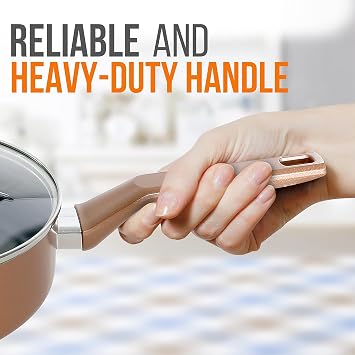 NutriChef Sautepan Pot with Lid - Non-Stick High-Qualified Kitchen Cookware with See-Through Tempered Glass Lids, 3 QT. (Works with Model: NCCWA13BR)