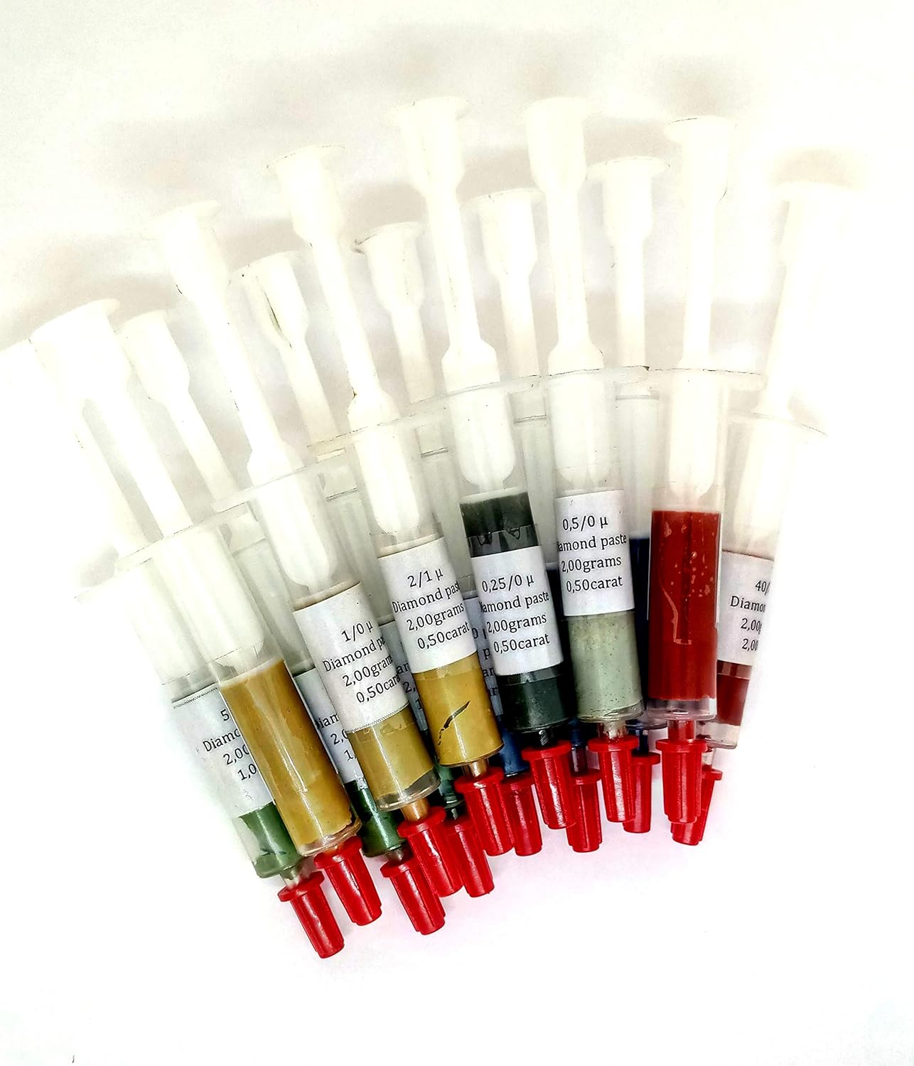 13pc x 2 Gram Diamond Paste Polishing Compound Increased Concentration 0.25-60μ