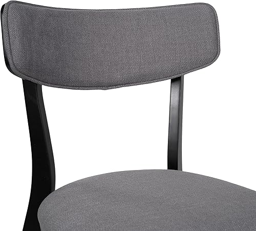 Miniatura 6 de Christopher Knight Home Chazz silla de comedor, 19.7 in de ancho x 19.7 in de profundidad x 31.1 in de alto, gris oscuro + negro mate