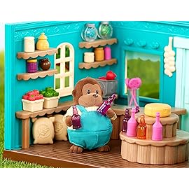 Li\'l Woodzeez - The O\'Funnigan Monkey Family - Set of 4 Collectible Posable Figures with Storybook for Imaginative Pretend Play - Fun Toy for 3+ Years