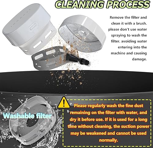 Miniatura 5 de IGOKOTI Mini aspiradora de escritorio, aspiradora de teclado de carga USB con patrón, mini aspiradora desmontable y portátil para escritorio,