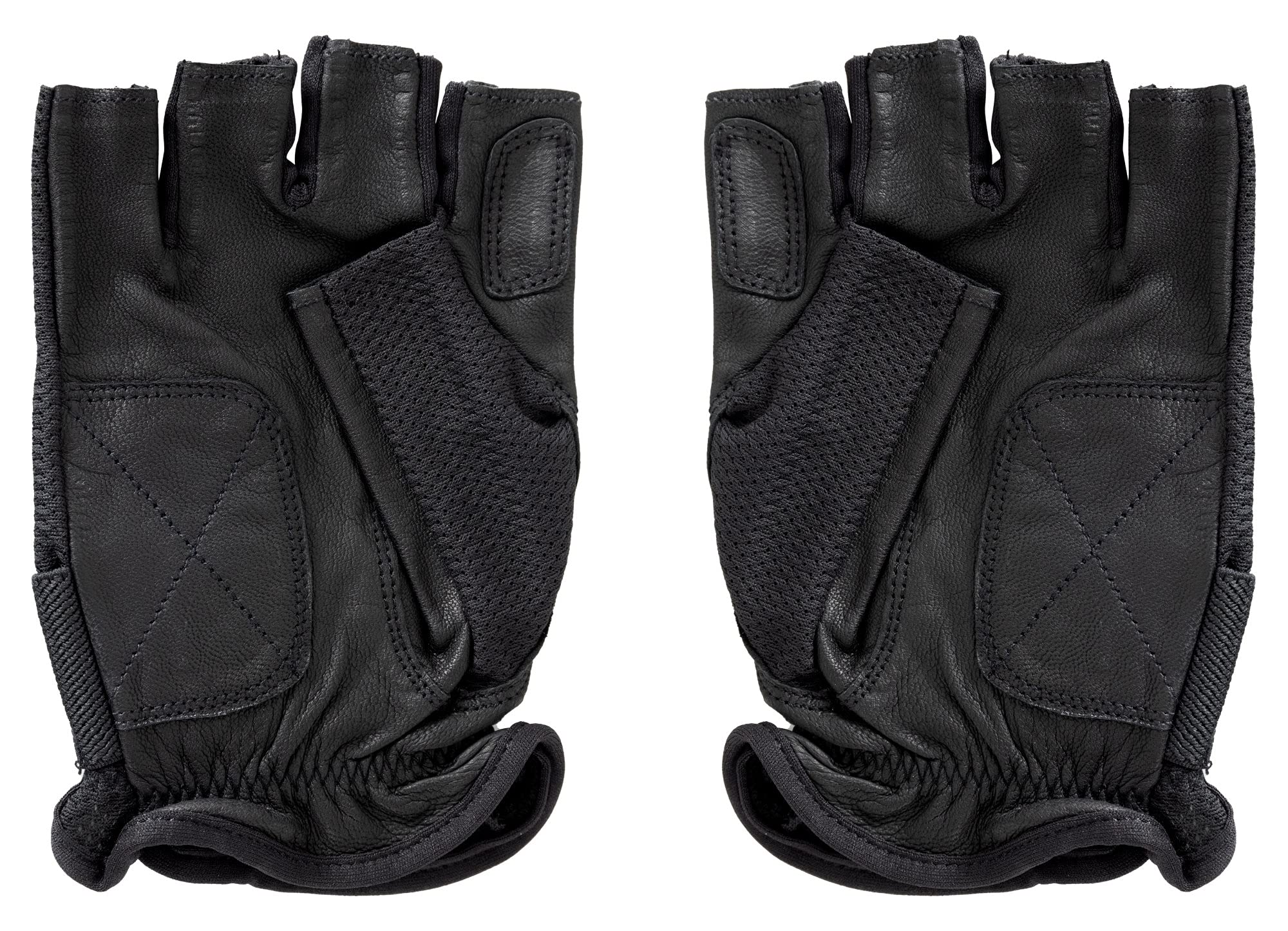 XDrum Gants De Batterie DGL-0F Taille XL - Gants pour Batteur Homme - Doigts Coupés - en Cuir Souple - Extérieur en Mesh - Noir