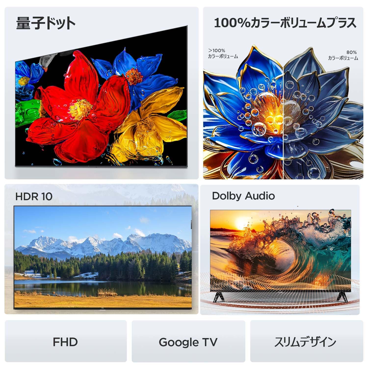 Amazon.co.jp: 【Amazon.co.jp限定】TCL テレビ 40V型 量子ドット FHD