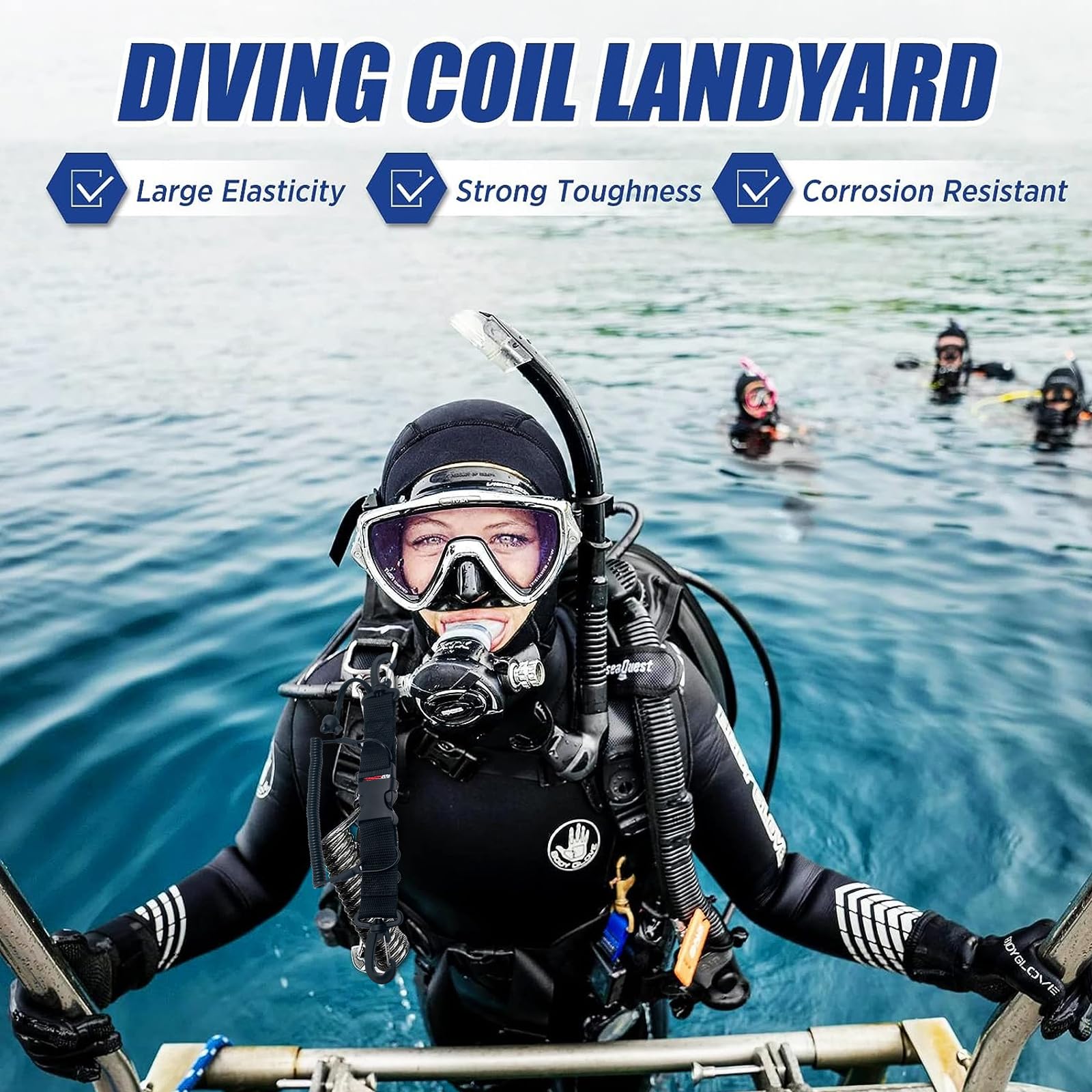 Eslinga de Buceo,Eslinga de 2 Piezas Para Cámara Subacuática,Eslinga de Buceo,Eslinga de Buceo de Nylon,Adecuada Para Buceo y Montañismo (Negro)