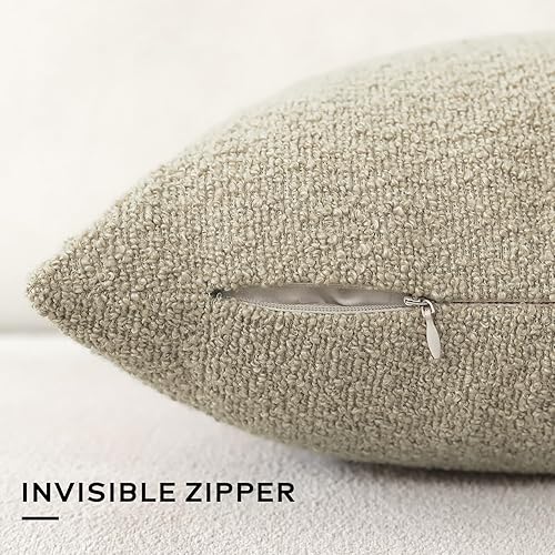 Miniatura 2 de OTOSTAR - Juego de 2 fundas de almohada cuadradas con textura de boucle, fundas de almohada cuadradas, acogedoras, suaves, decorativas, para silla,