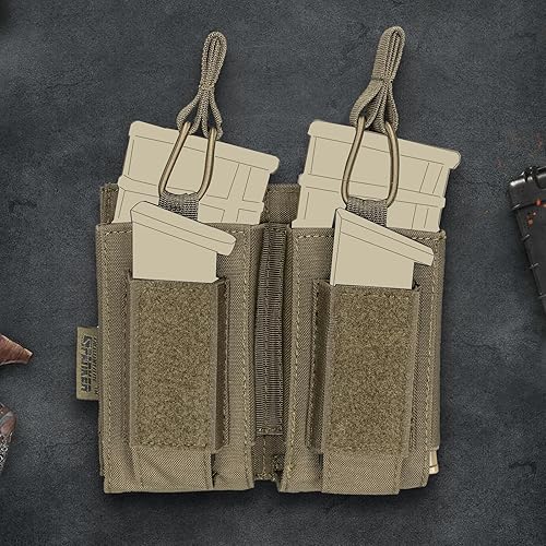 Miniatura 85 de EXCELLENT ELITE SPANKER Funda para rifle elástico Mag M4 M14 M16 AK AR para rifle elástico M4 M14 M16 AK AR para bolsa de pistola Mag Doble-Negro