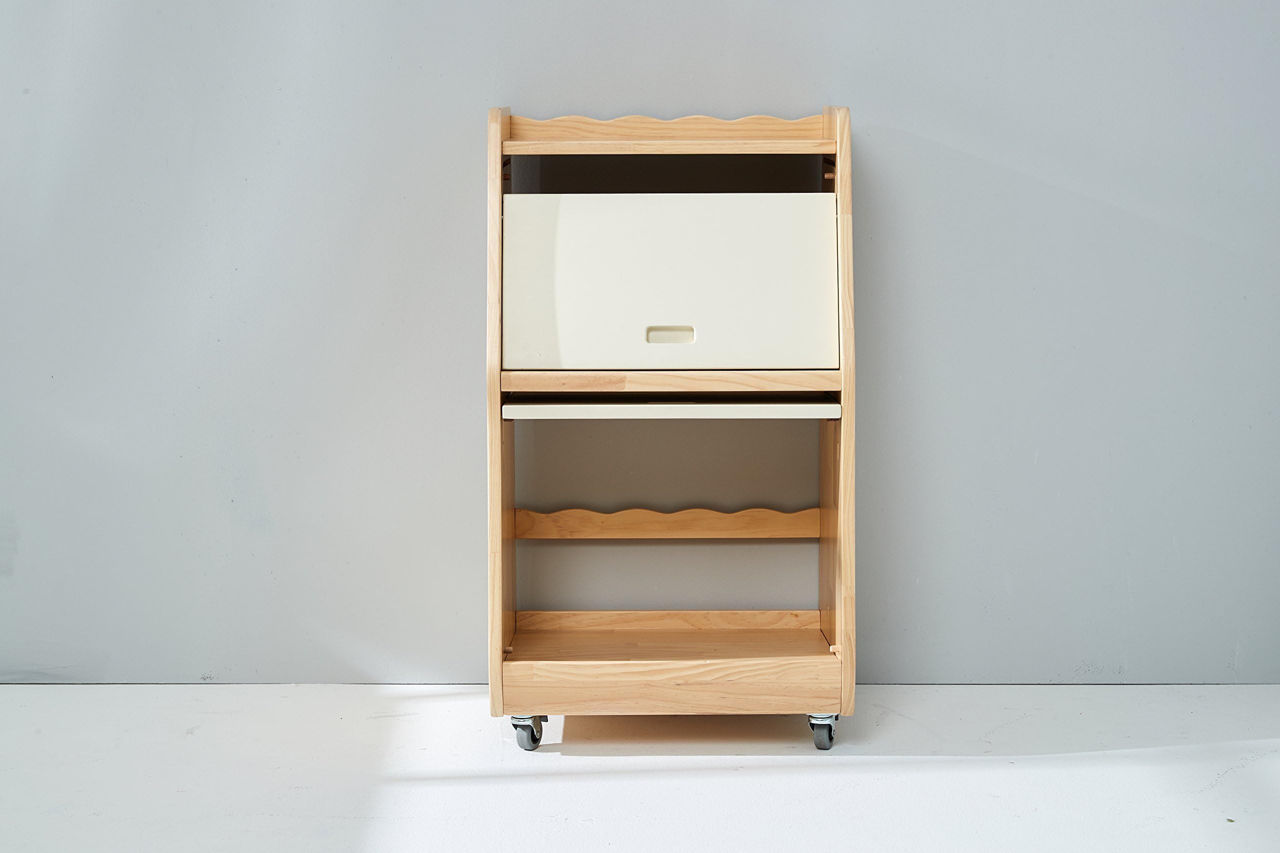 Mesas Illa Multi-Purpose Shelf Book Cookie Ssteller 100% Solid Wood Bookcase, Natural