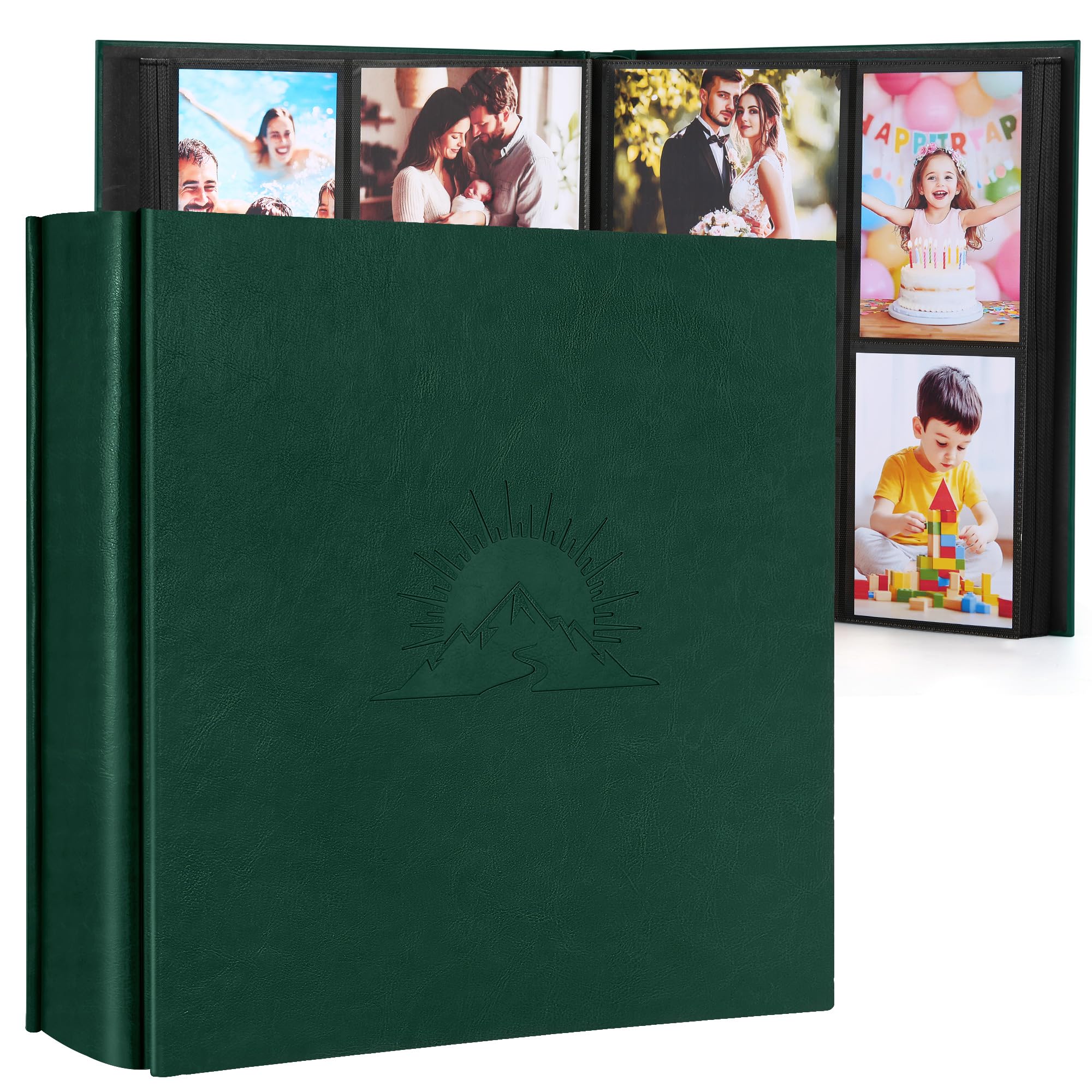 DazSpirit Photo Album 6x4 1000 Pockets, Slip-in Faux Leather Picture Album with Elegant Embossing, Large Capacity Classic Memory Book for Wedding, Family, Anniversary & Baby