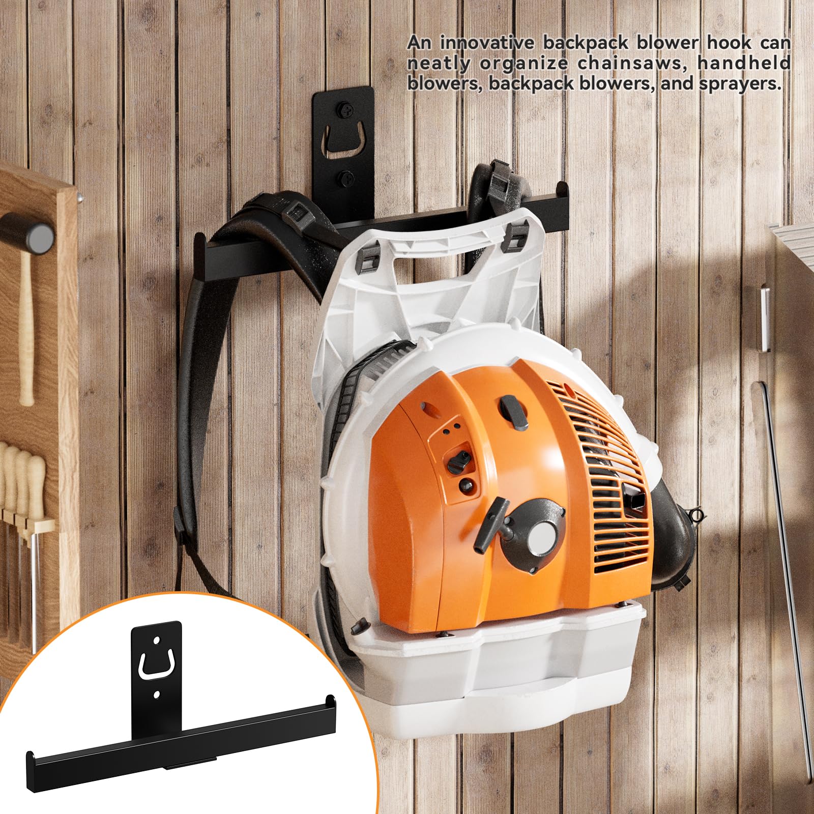 Leaf Blower Wall Mount - Heavy Duty Tool Organizer -2