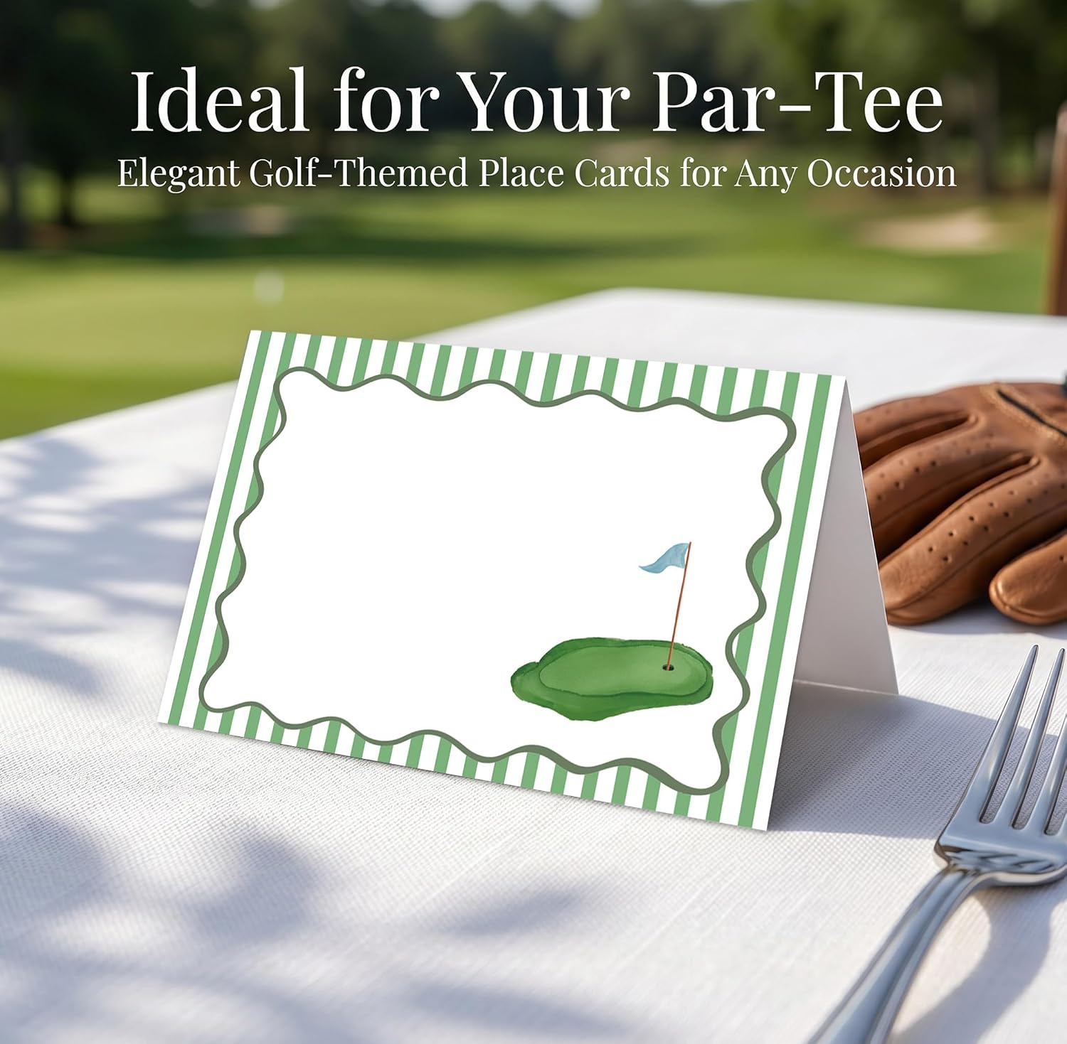 Golf Table Place Card, Hole In One Birthday Decorations, 25 Pcs Blank Fill In Folding Name Place Cards, Reception Seating Cards, Food Lables Tags, Golf Baby Shower Sports Party Supplies -22