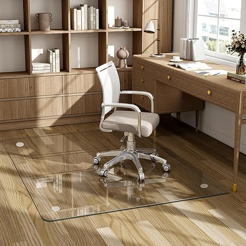 Miniatura 49 de Tapete para silla de 36 x 46 pulgadas, tapete para silla de oficina, tapete de vidrio templado para el hogar, oficina, alfombra, tapete transparente