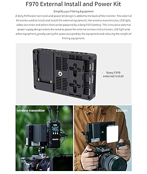 カメラモニター、FEEL WORLD F5 PRO X＋バッテリー＋ケースセット Amazon.com : FEELWORLD F5 Prox+ Battery+ Carry Case 5.5 Inch