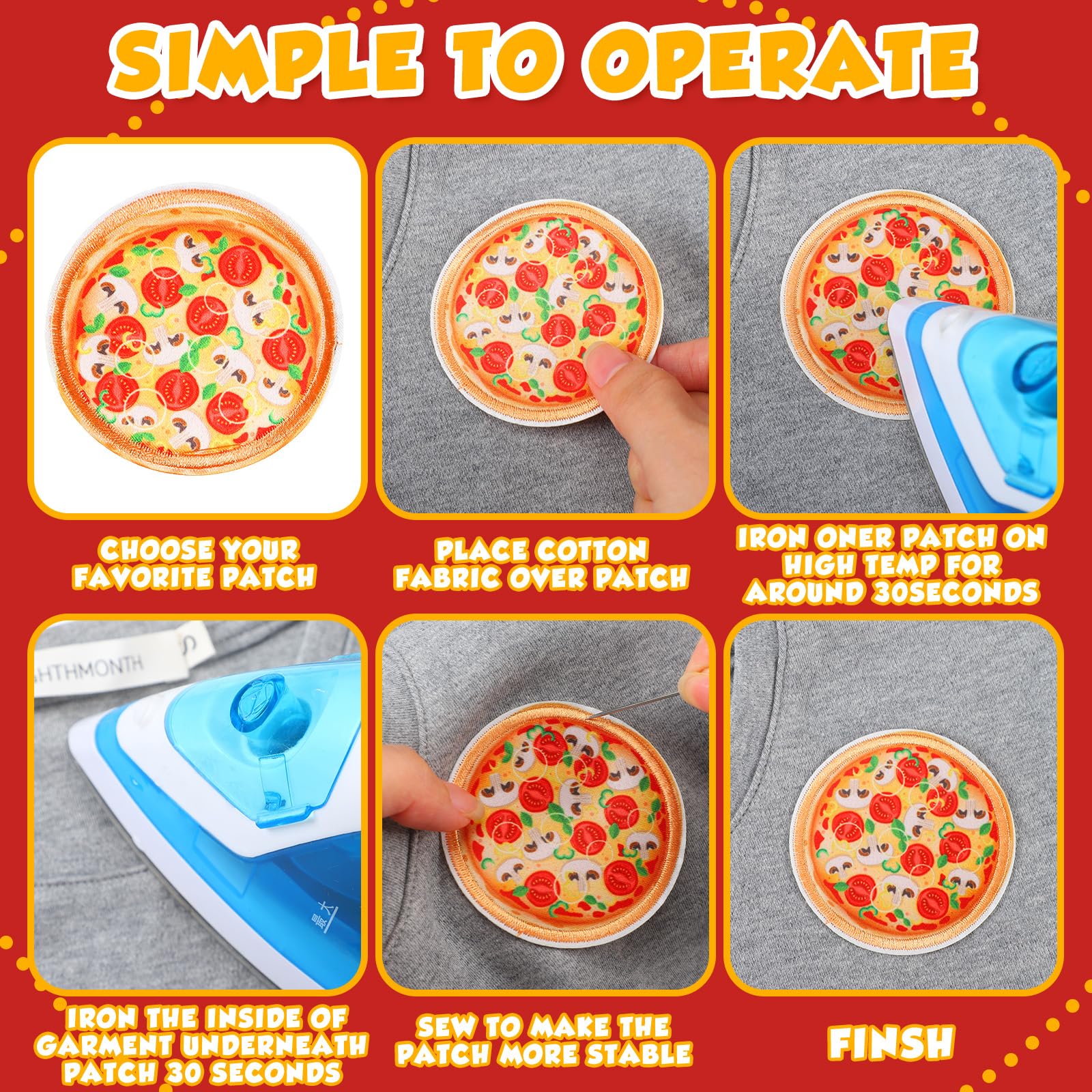 Tigeen Chenille-Flicken zum Aufbügeln, für Hüte, Kleidung, niedliches Reparaturflicken zum Aufnähen, DIY-Zubehör für Rucksack, Hosen, Jeans, 48 Stück