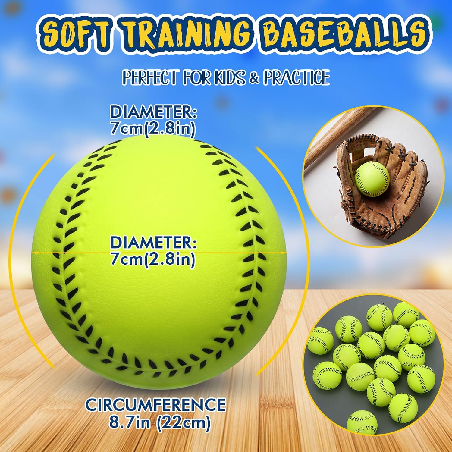 Leyndo 24 Pcs Soft Foam Baseballs for Kids Training Practice