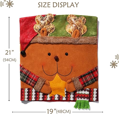 Miniatura 9 de 6 fundas protectoras extraíbles para sillas de Navidad decoración navideña para el hogar comedor cocina fiesta Papá Noel