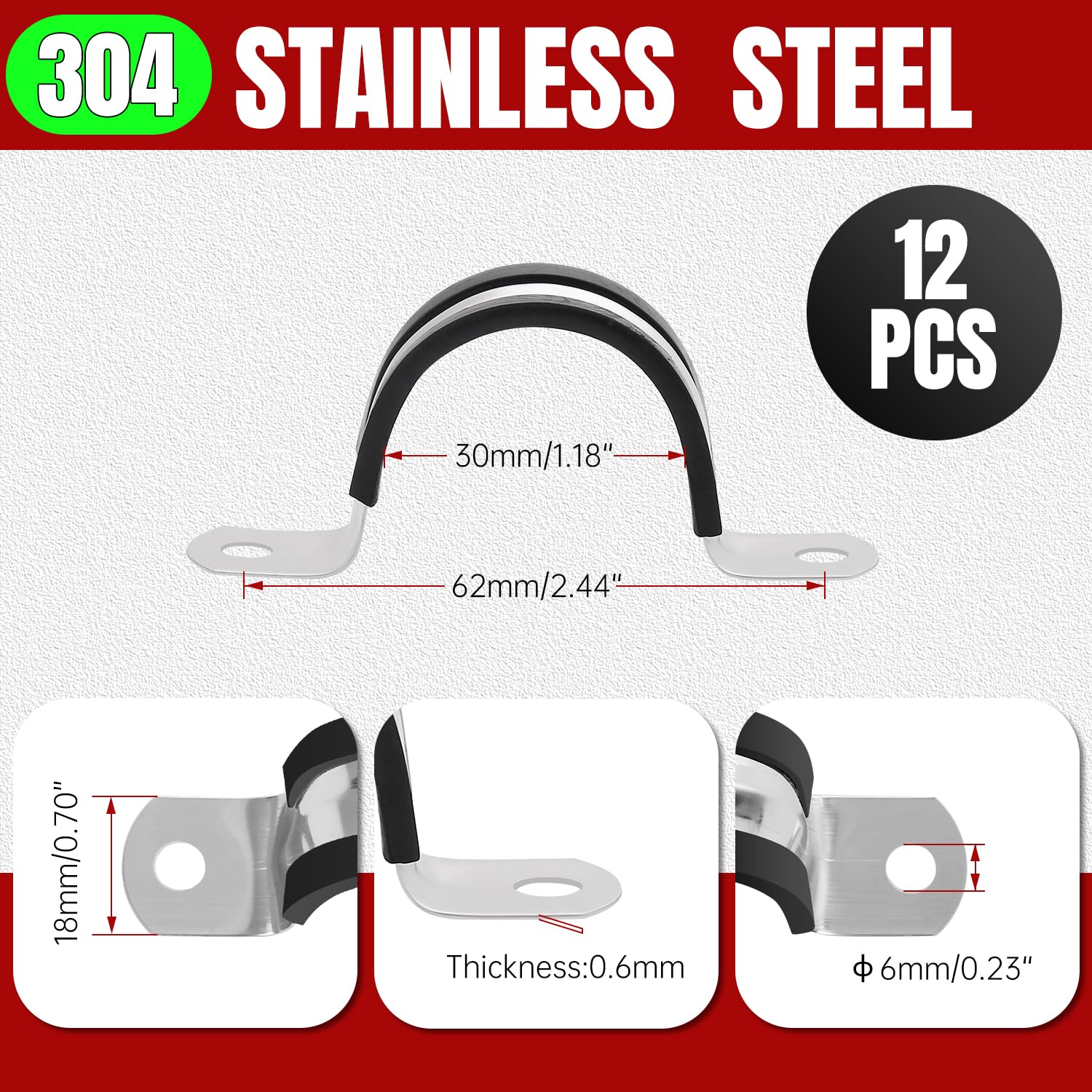 thumbnail: TRANKIELO® - Set Van 20 Roestvrijstalen Pijpklemmen – U-Vormige