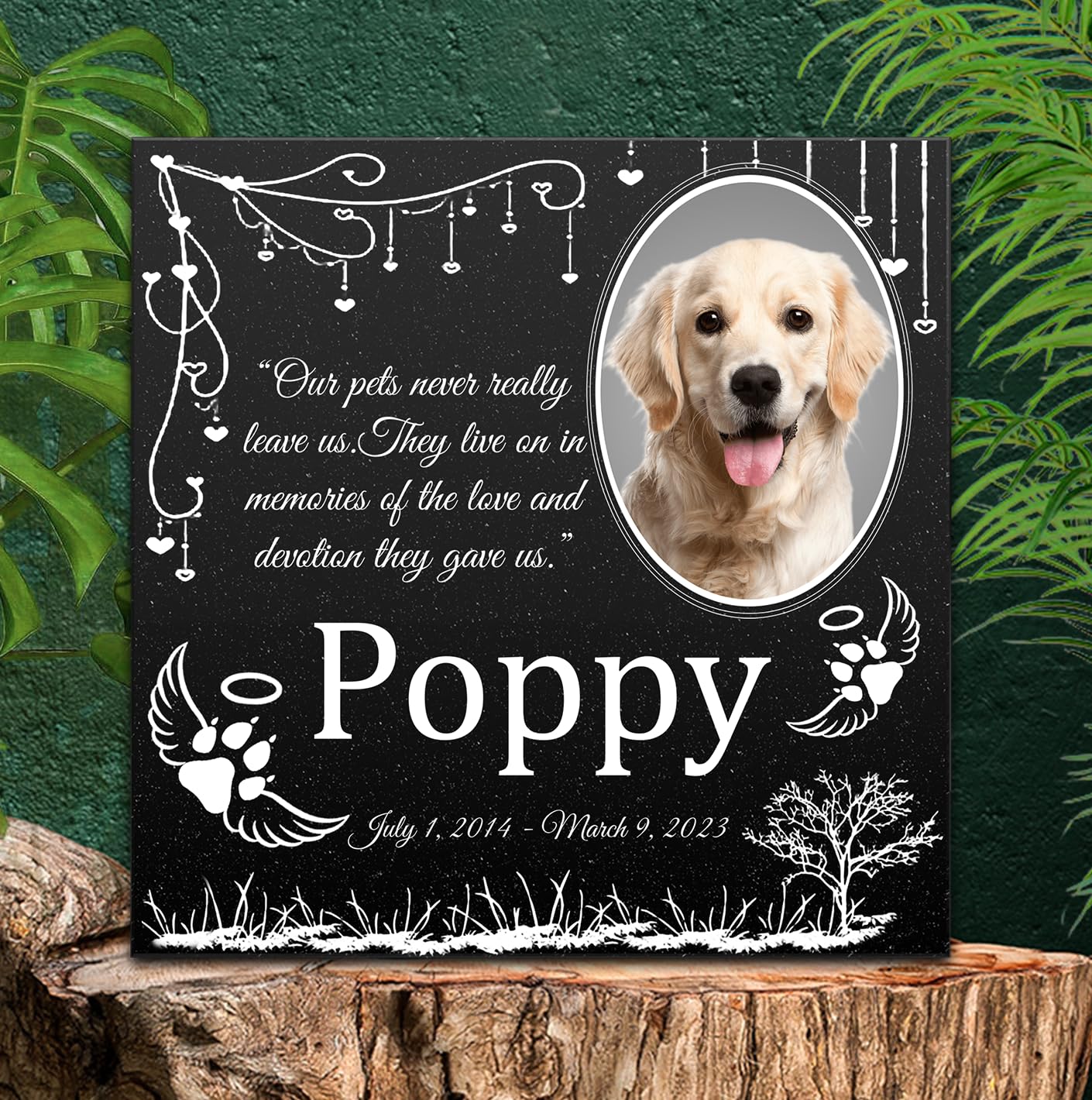ADFSTONE Cat Memorial Stones, Pet Headstone for Loss Gifts, Animal Grave Markers - Sympathetic Dog Gift, Granite Pet Burial Markers, Personalized Pet Gravestone, Garden Stones for Bereavement