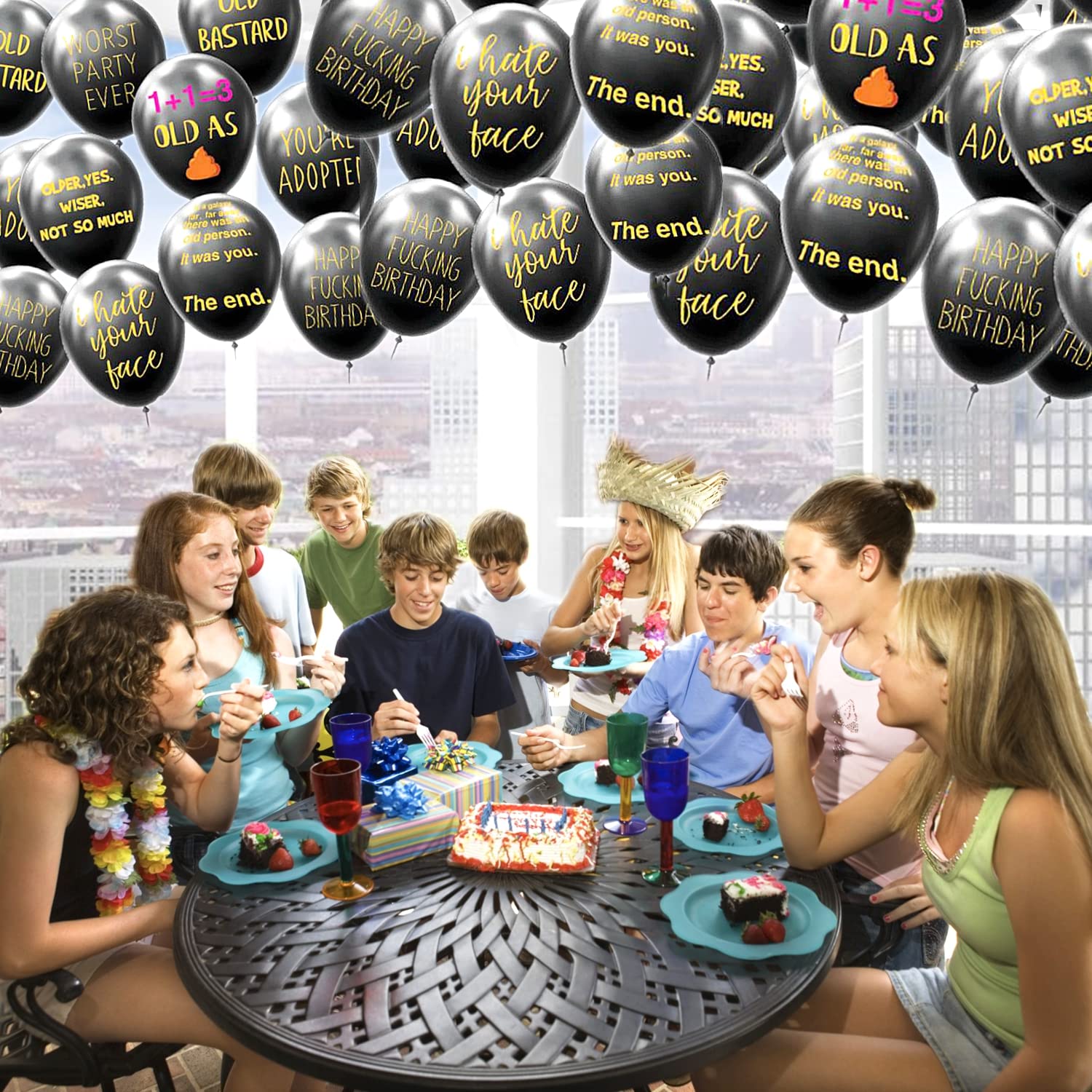 Adult Party Favours Kicpot 30Pcs Abusive Balloons, Funny Birthday Balloon  Assorted 40 Birthday Decorations, image size:1500x1500