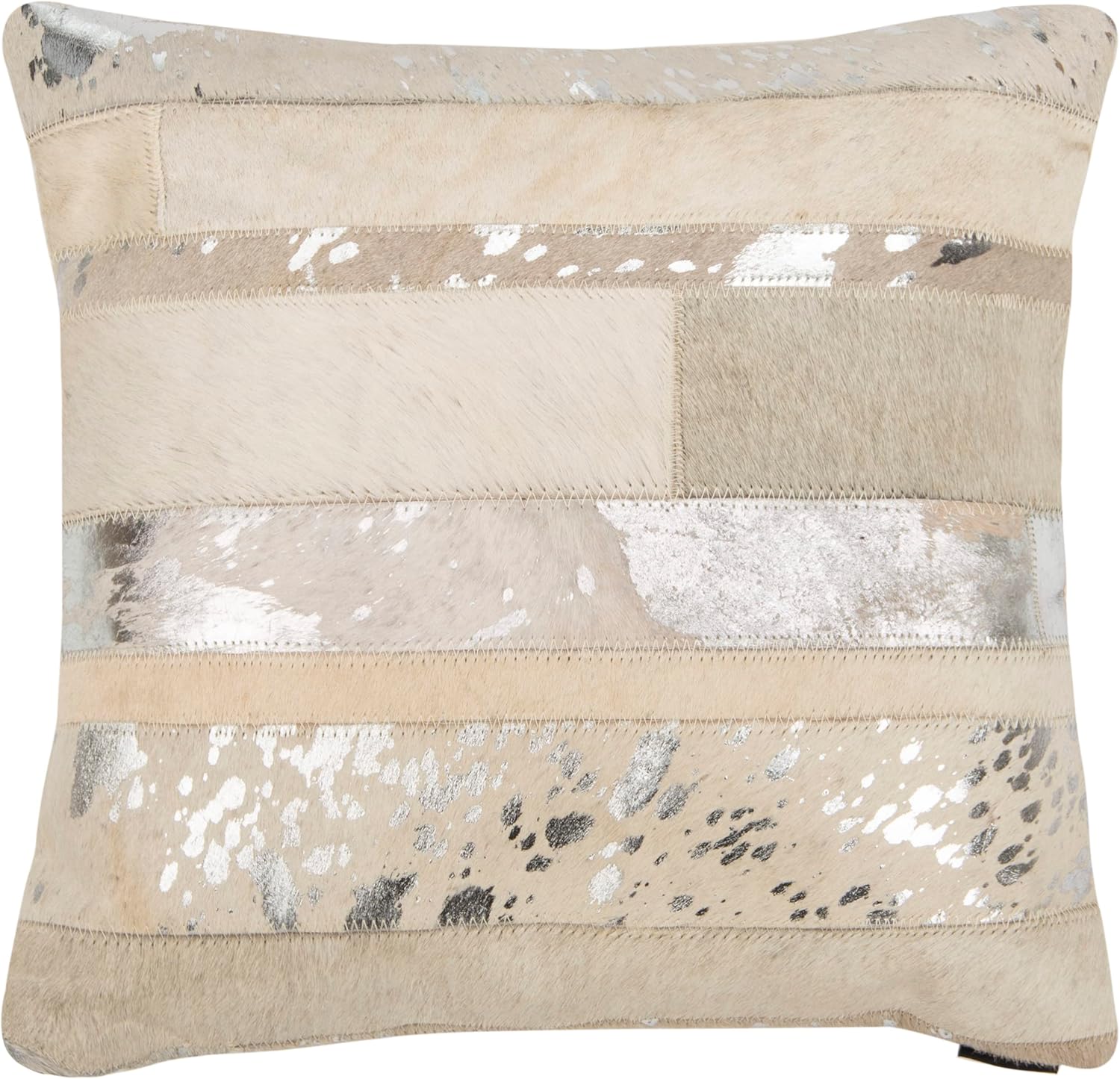Safavieh Pillow Collection Throw Pillows, 22 by 22-Inch, Peyton Silver, Set of 2