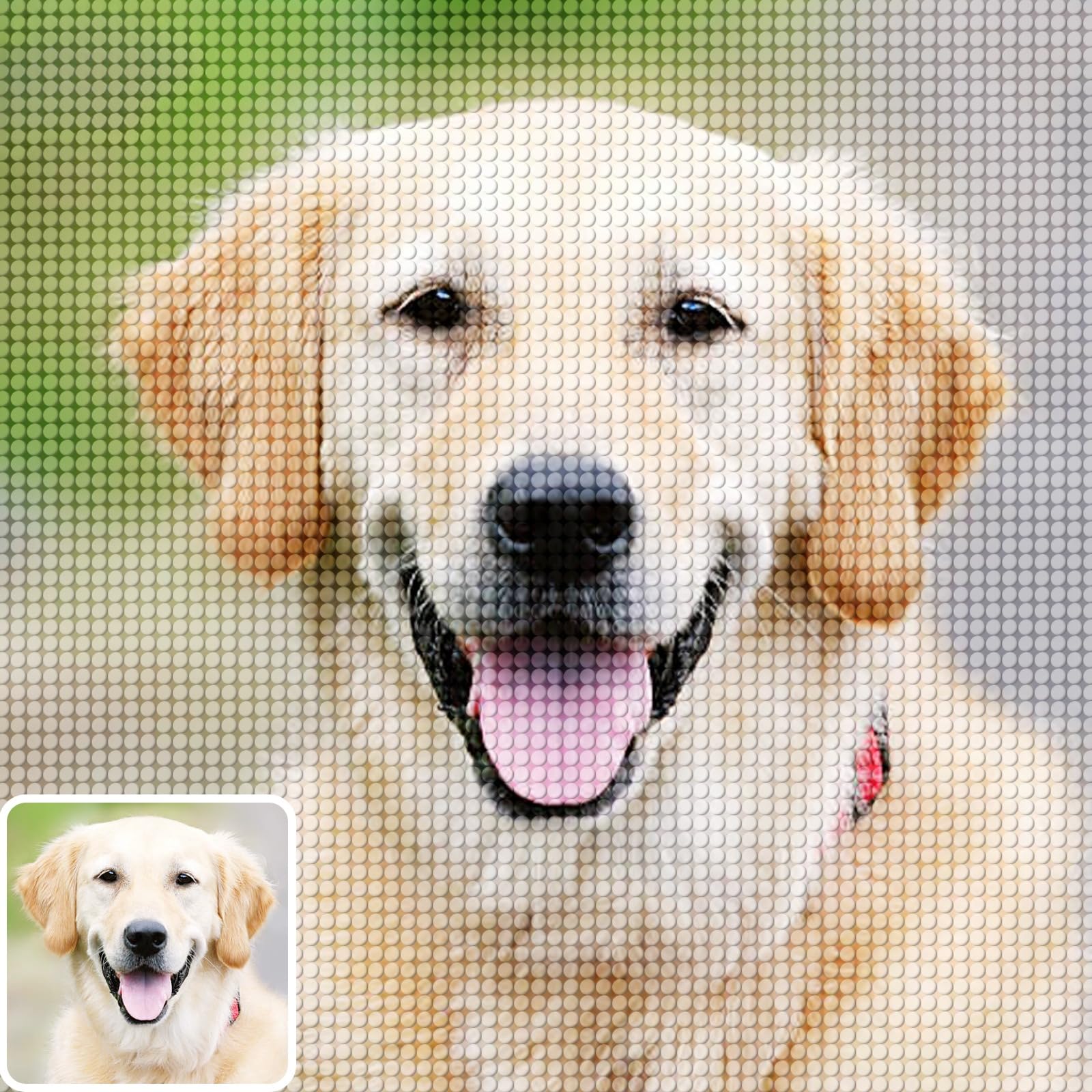 UM UPMALL Custom Diamond Art Painting Kit for Adults - DIY 5D Diamond Art with Photo and Text, Personalized Embroidery Picture Full Drill - Unique Gifts for Pet Dog Cat 11.8x11.8in/30X30cm