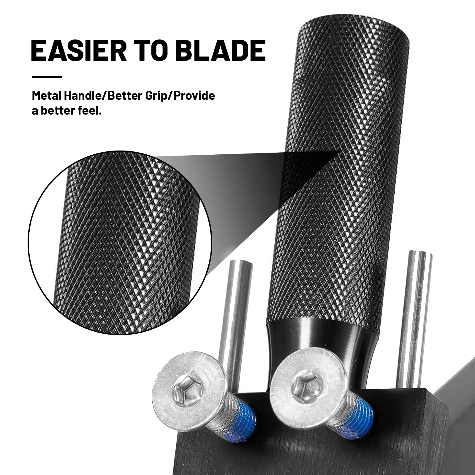Afilador de cuchillas para cortacésped ajustable de 15° a 45° para cuchillas rectas y estándar, soporte ergonómico para afilar el hogar y comercial (negro, 5005)