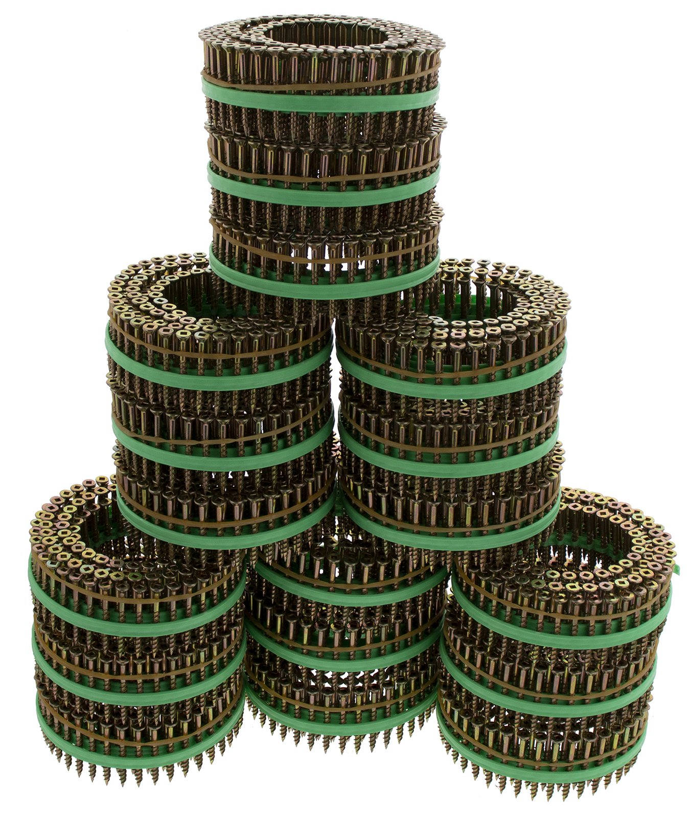 MURO #8 x 1-3/4" Yellow Zinc Square Drive Flathead Twin Thread Wood Screws for Speed Driver