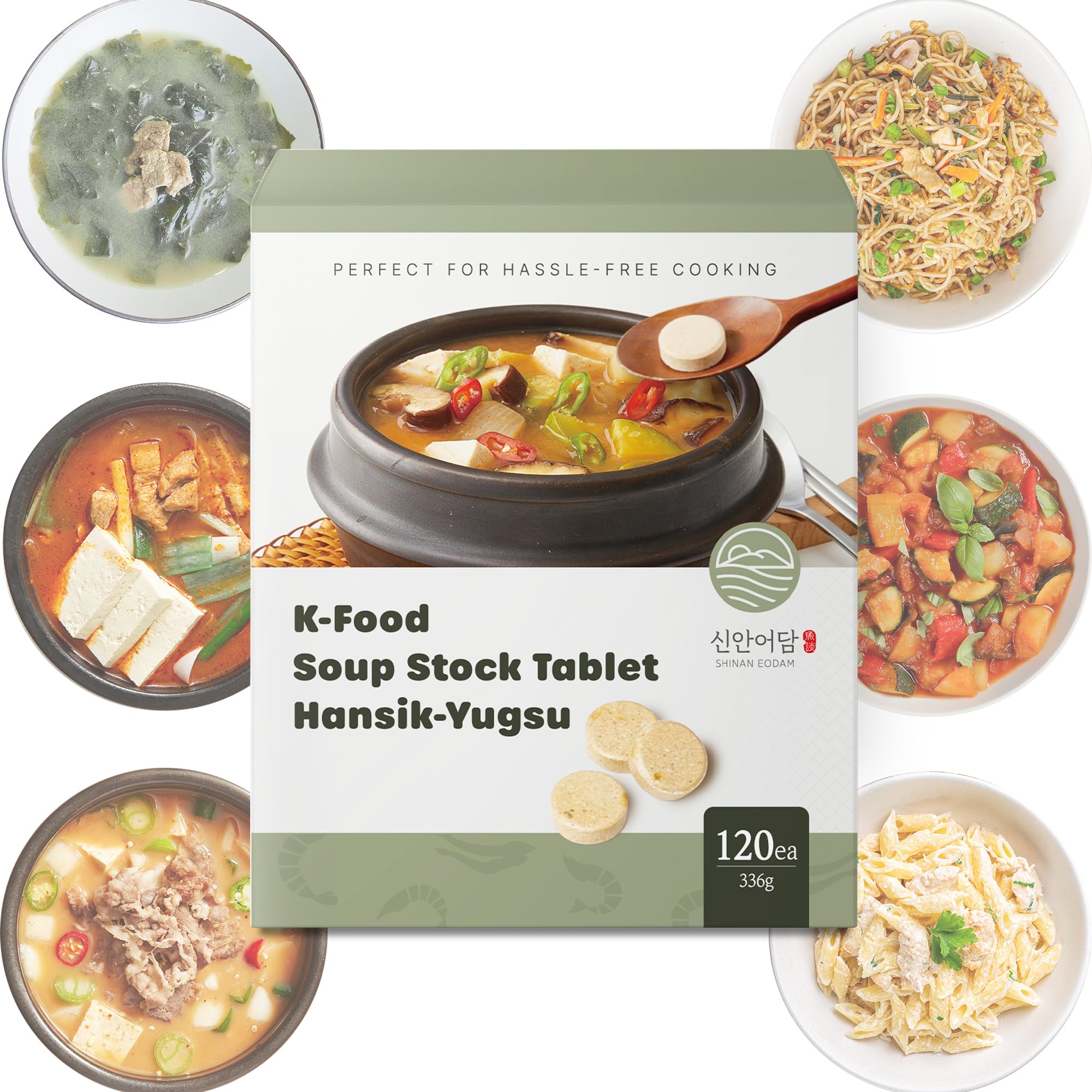 Korean Broth Tablets Large Pack 120 Count – Anchovy, Soup Base, Stock, Dashi, Miso, Shinan Eodam, 한식육수, 코인육수, 한알육수
