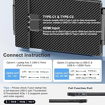 Amazon.com: Laptomo 14'' Triple Portable Monitor for Laptop