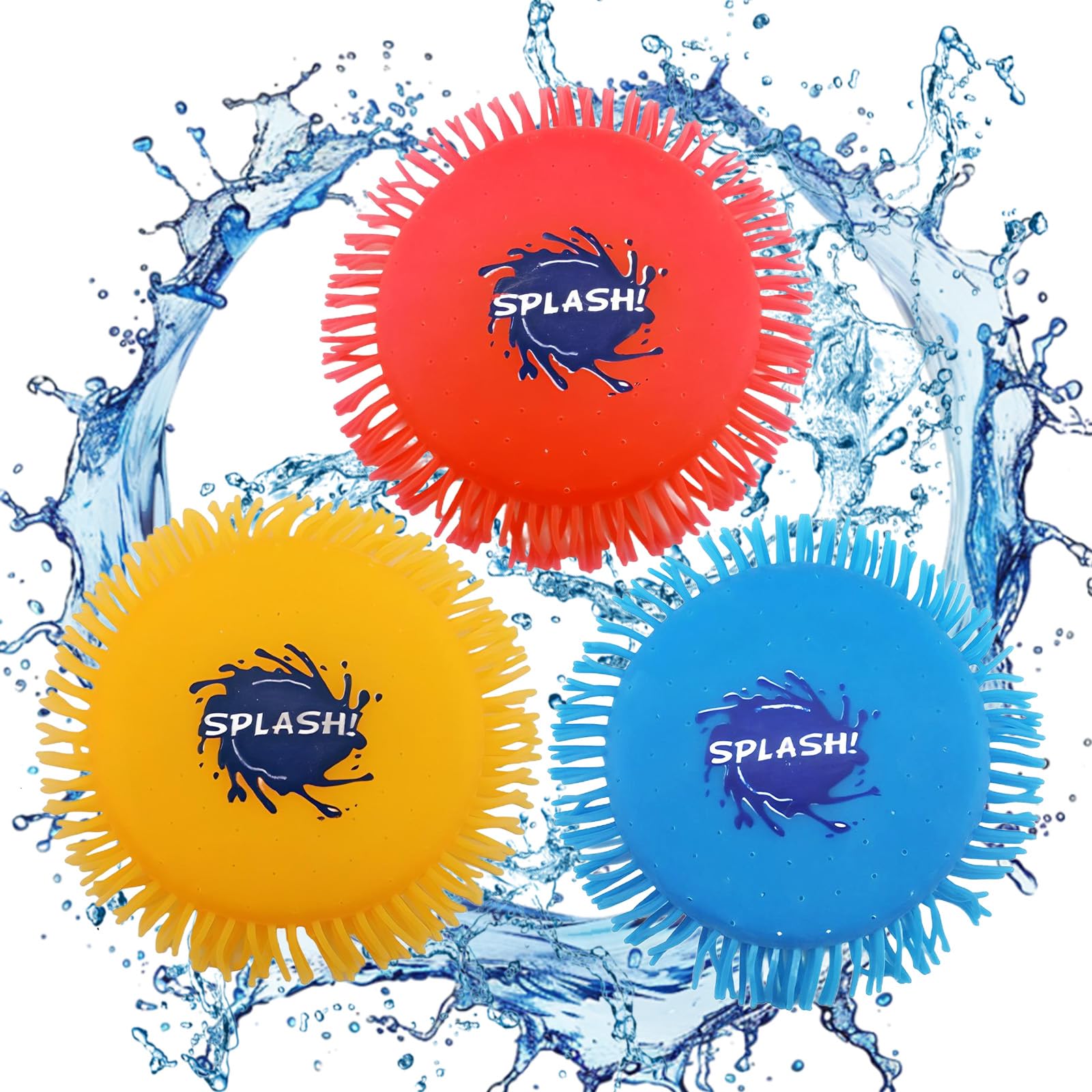 Frisbee ad Acqua Riutilizzabile 3 Pezzi Ø17cm per Piscina Spiaggia Bambini Adulti