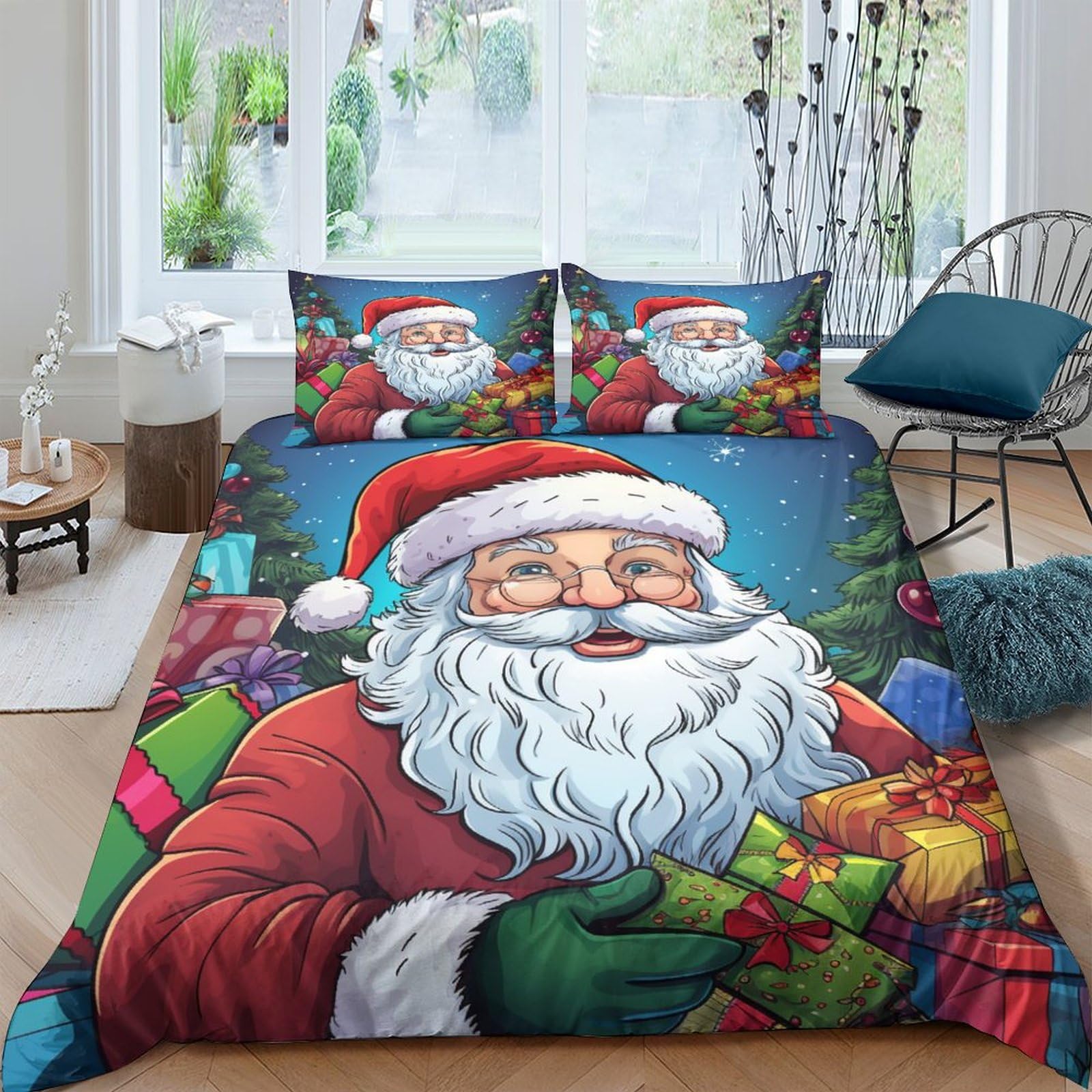 Housses de couettes Noël microfibre en 200x200cm pour des nuits festives