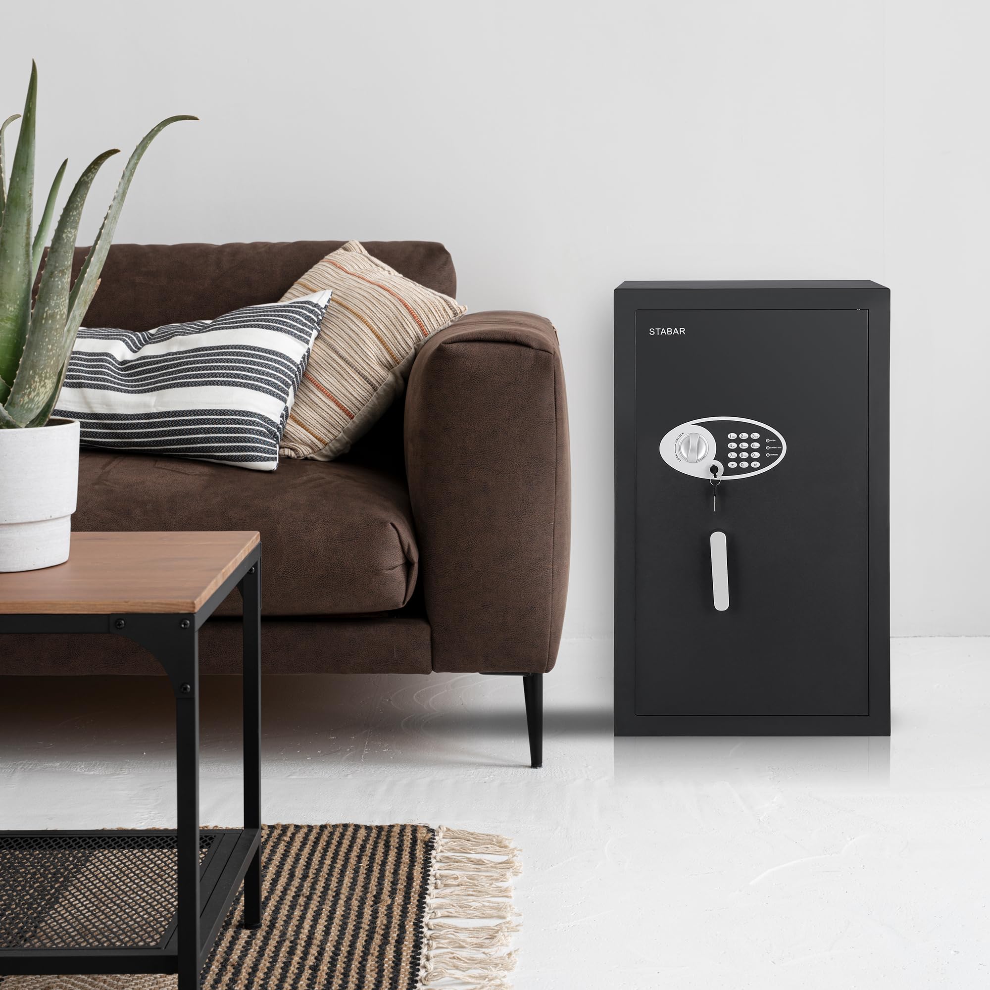 STABAR Steel Security Safe and Lock Box with Electronic Keypad - Secure Cash, Jewelry, ID Documents, 4.4 Cubic Ft, Black, 18.11"W x 14.96"D x 29.53"H