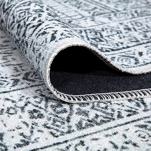 Miniatura 4 de Bloom Rugs Caria - Alfombra de pasillo lavable antideslizante de 12 pies, color marfilnegro, para entrada, pasillo, baño y cocina, tamaño exacto 2