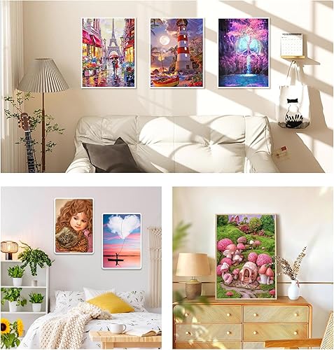 Miniatura 6 de AiYuanzsh Paquete de 12 kits de pintura de diamantes, 50 imágenes de paisajes 12, pintura de bricolaje con diamantes, arte de cristal, diamantes de