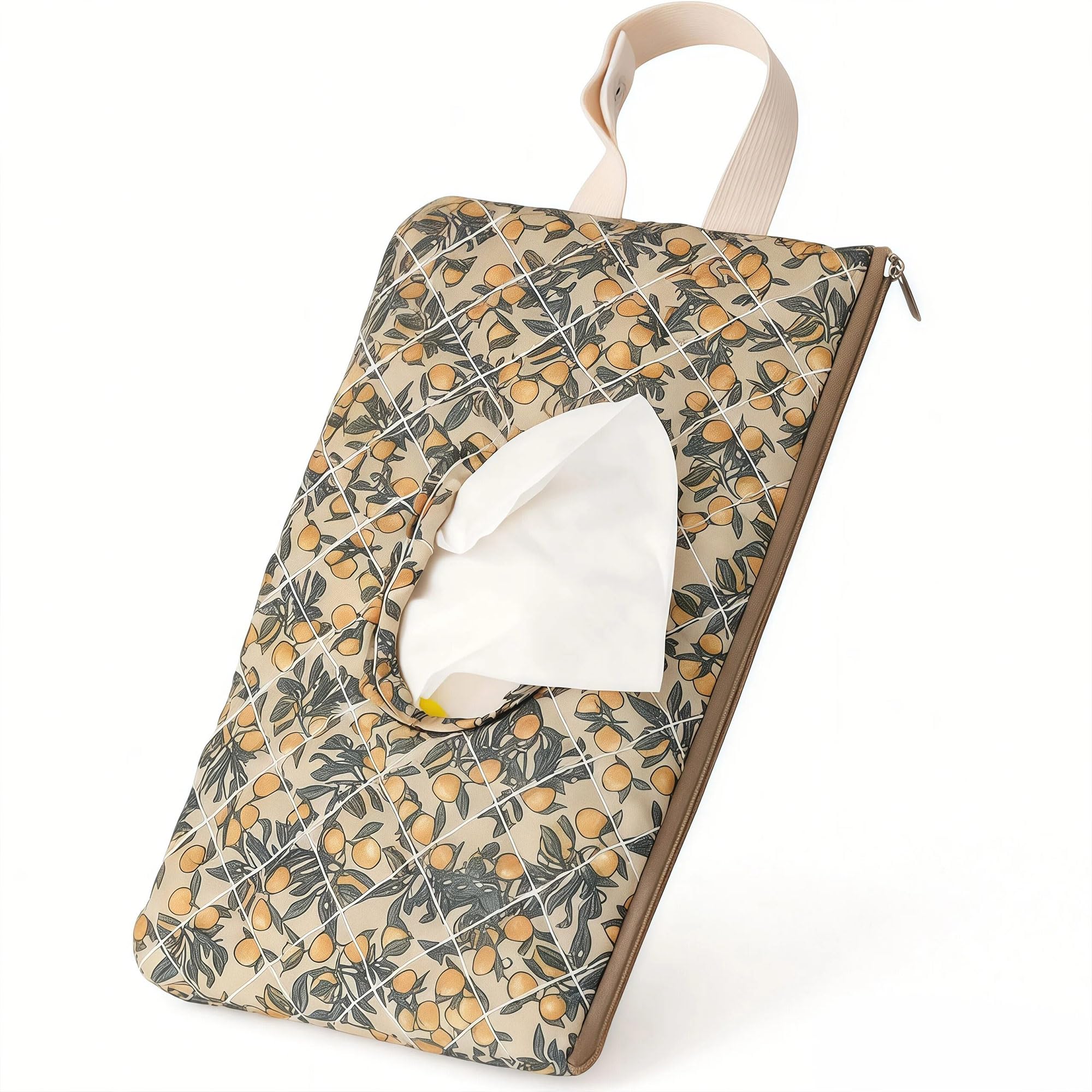 Quilted Wipes Pouch,Portable Mommy Bag for Wipes and Diapers,Travel Baby Wipes Case,Hanging Wet Wipe Pouch,Floral Baby Wipe,Reusable Wipes Holder and Travel Wipes Case,for Casual Travel (A)