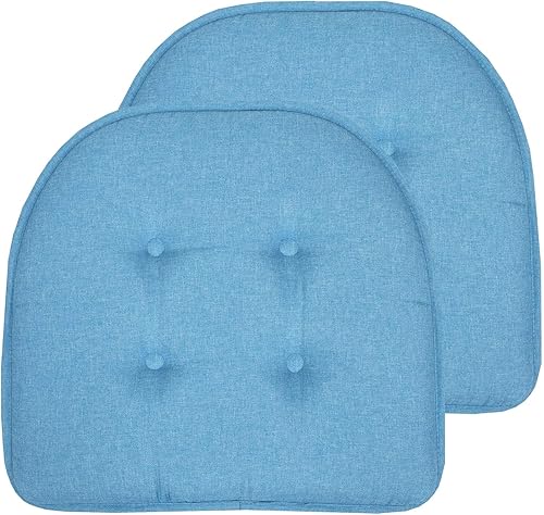 Miniatura 10 de Sweet Home Collection - Cojín de espuma viscoelástica para silla, con capitoné, parte trasera de goma antideslizante, en forma de U, de 17 x 16