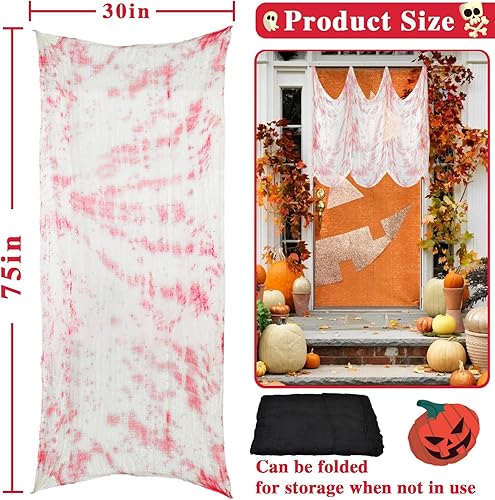 Miniatura 27 de ZeeDix Tela espeluznante negra de Halloween de 85 x 600 pulgadas, tela de gasa espeluznante para decoración del hogar, suministros de fiesta