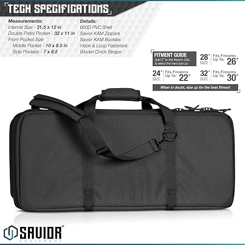 Miniatura 2 de Savior Equipment - Estuche americano clásico de armas de fuego para rifle de doble barril corto - apto para ametralladoras de calibre corto,