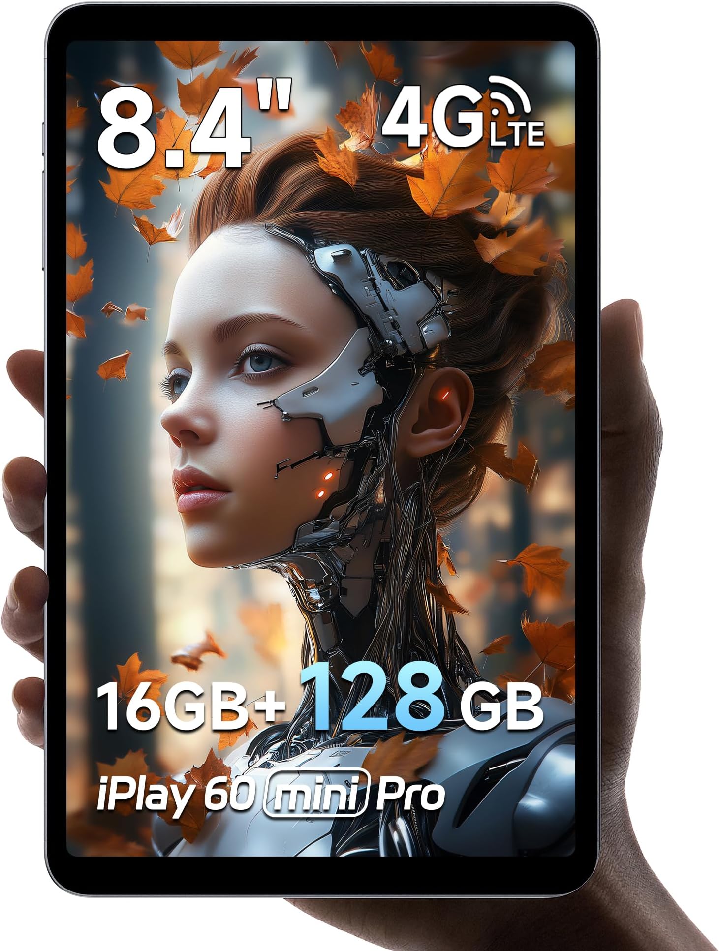 ALLDOCUBE iPlay 60 mini Pro 8.4 Inch Android 14 Tablet, Helio G99 Octa-Core, 16GB RAM + 128GB ROM/TF 512GB, 1920x1200 FHD, 6050mAh Battery, Widevine L1, 5G WiFi, Face ID, 4G LTE, GPS, 6-Axis Gyroscope