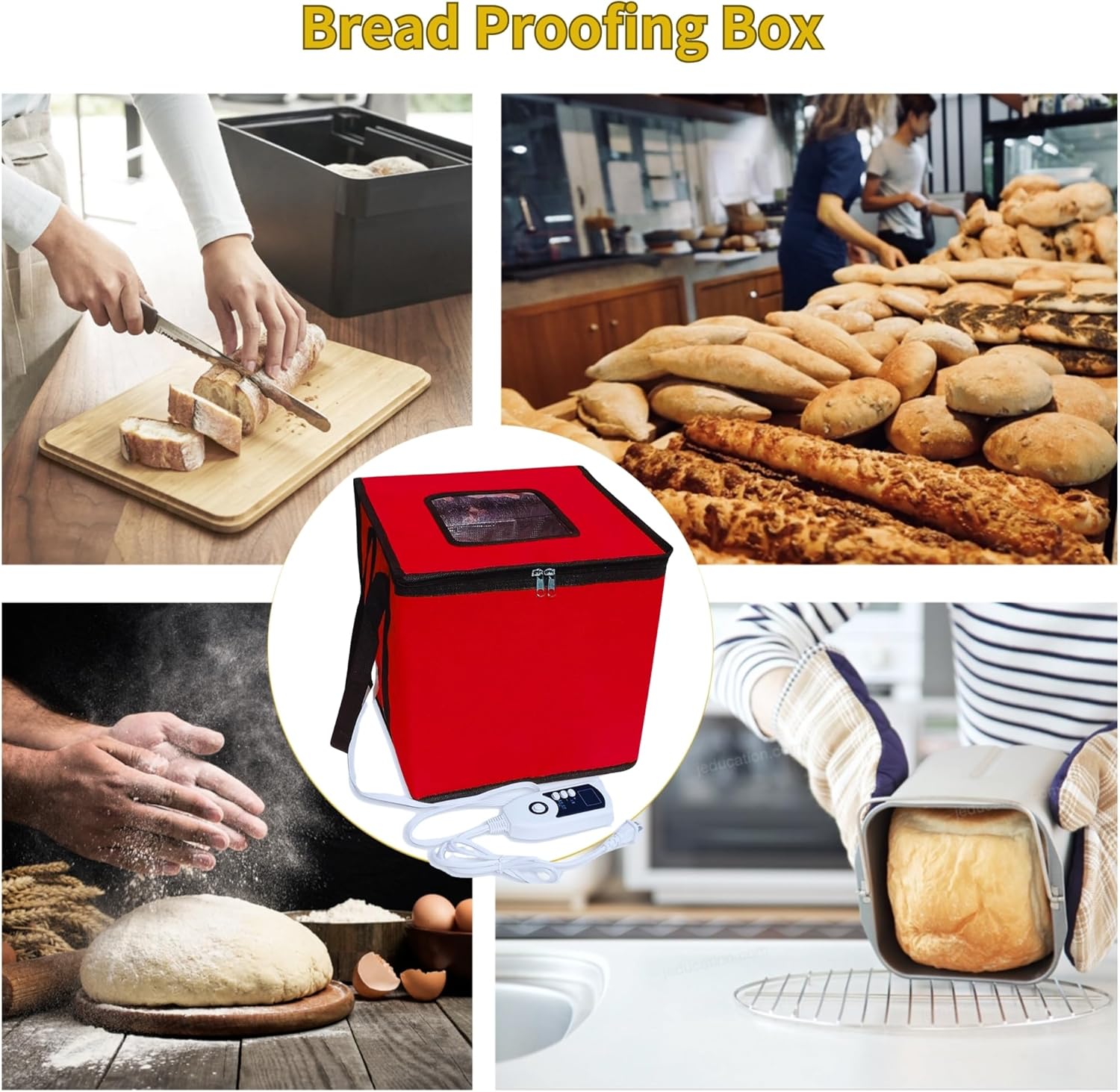 Foldable Proofing Box With Heater, 74l Large Bread Proofer with Temperature and Timer Controller, Zippered Sourdough Warmer for Bread, Pizza and Yoghurt Making,16.5 * 16.5 * 16.5in