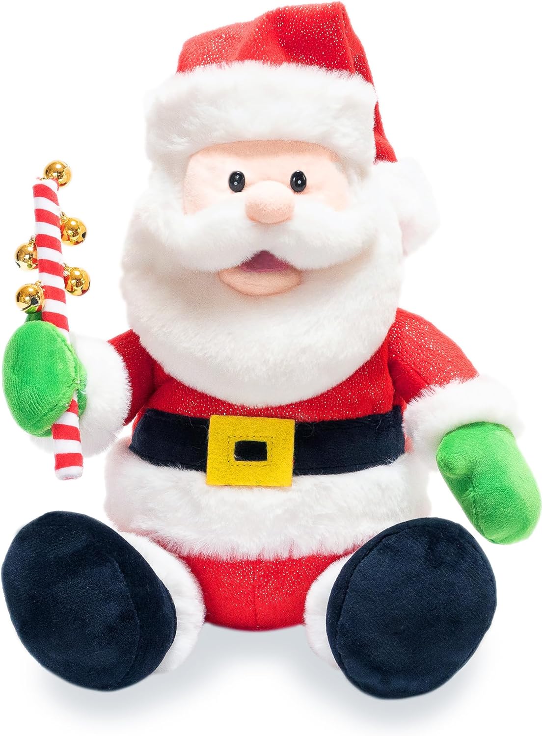 Cuddle Barn - Jingling Santa | Singing Santa Claus Christmas Plush Toy Shakes Bells, Sings and Bops to Xmas Carol Jingle Bell Rock | Cute and Funny or Decor | Great for All Ages - 12"